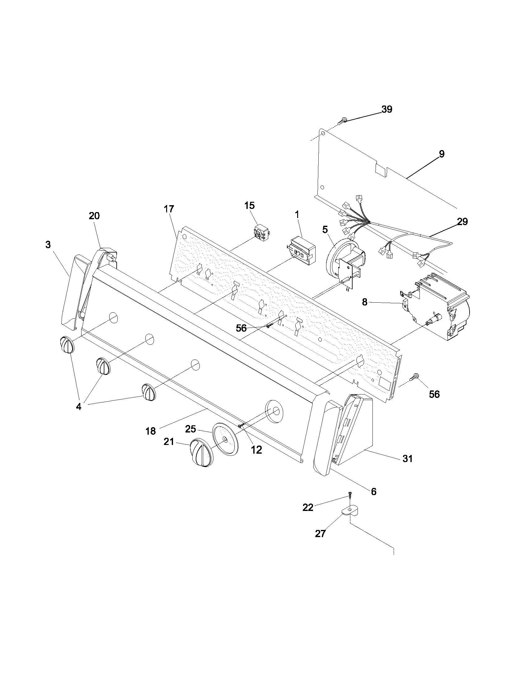 White-Westinghouse SWS1549AQ2 control panel diagram
