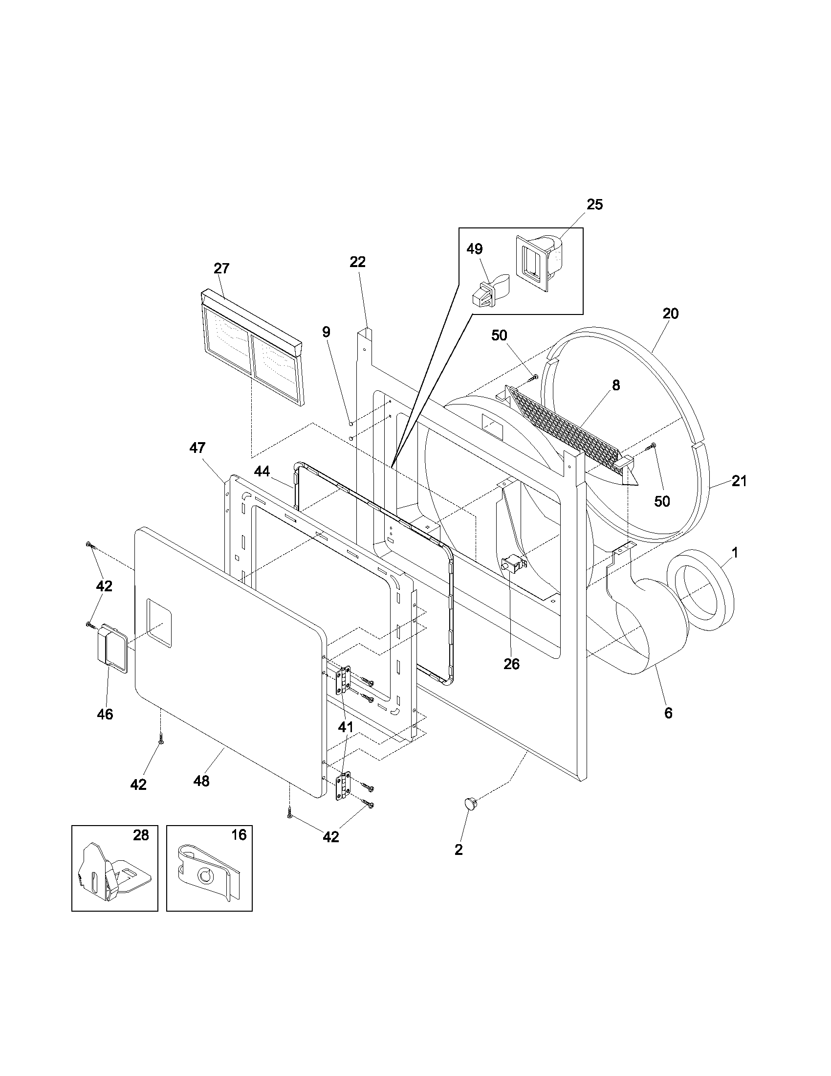 Frigidaire FSG446RHS3 front diagram