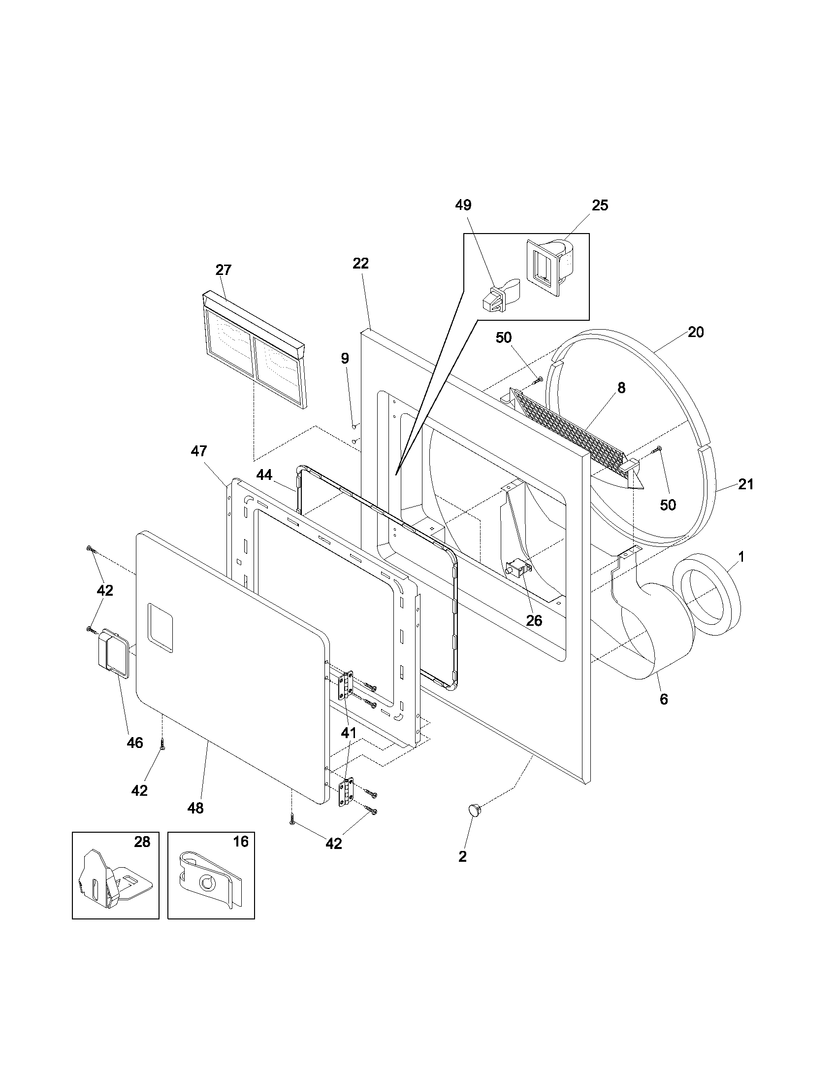 White-Westinghouse SGR341AQ4 front diagram