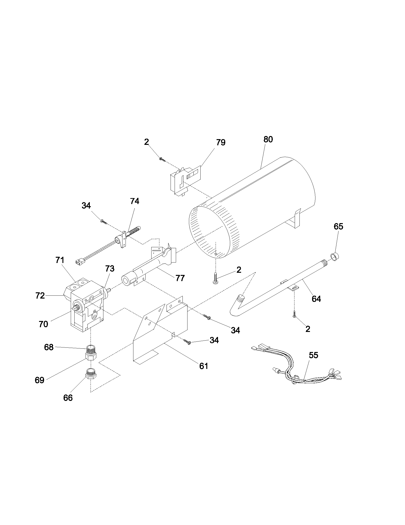 White-Westinghouse SGR341AQ4 burner diagram