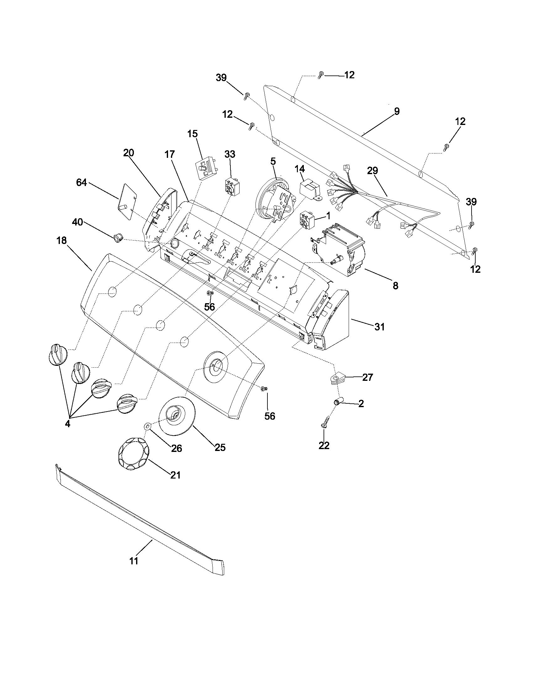 Frigidaire GSWS9719AS0 control panel diagram