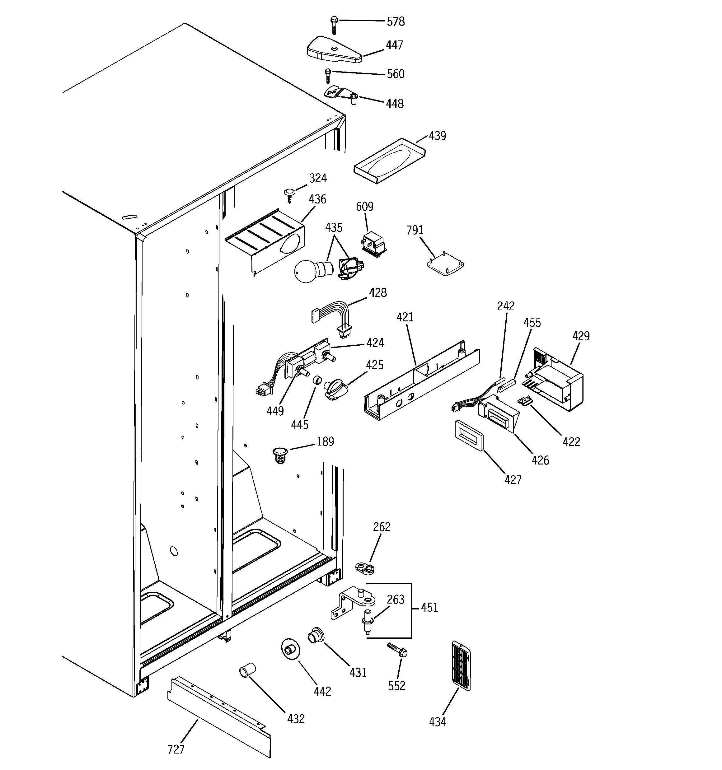 RCA RSG22IBPAFWW fresh food section diagram