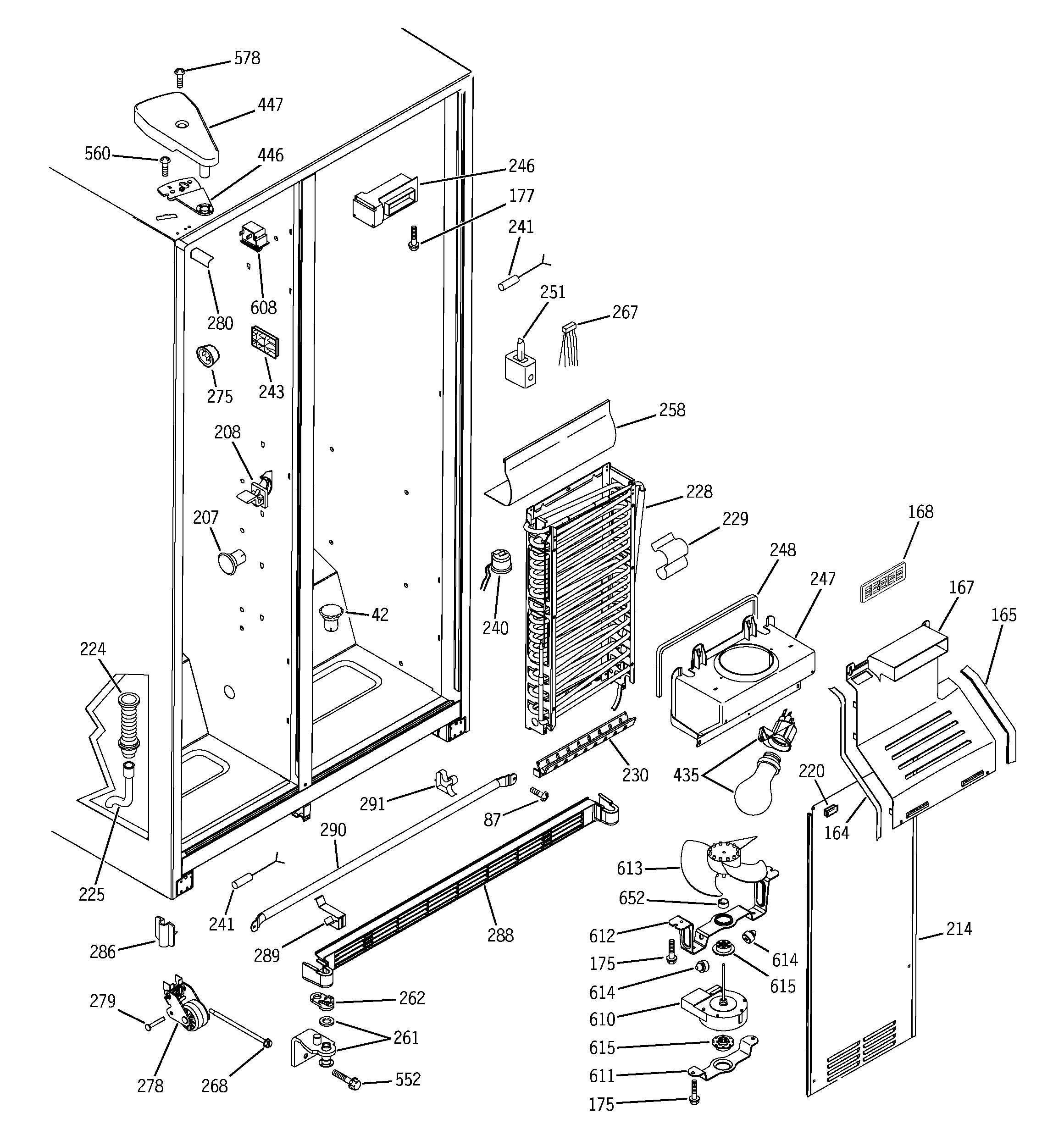 RCA RSG22IBMCFWW freezer section diagram