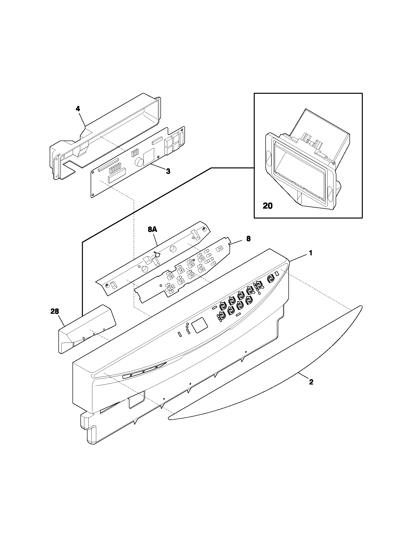 Frigidaire FDB2110LCQ0 control panel diagram