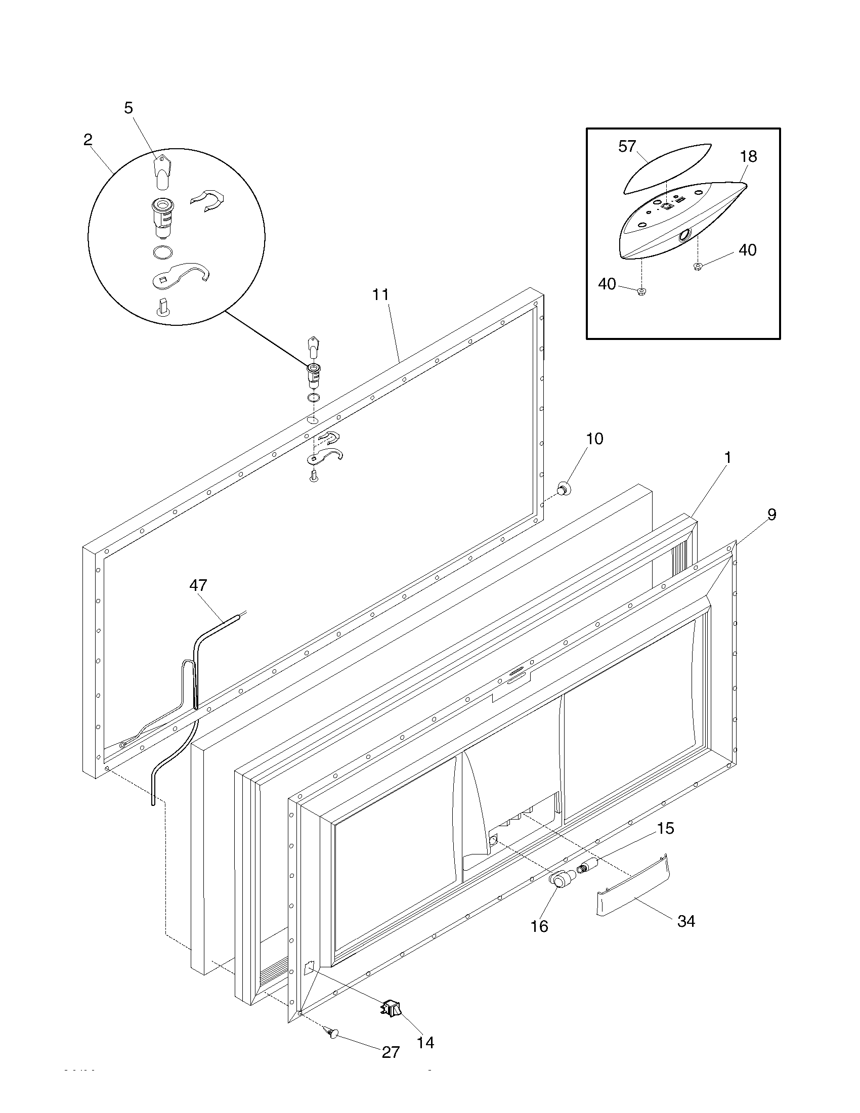 Frigidaire FFC15C4CW0 door diagram