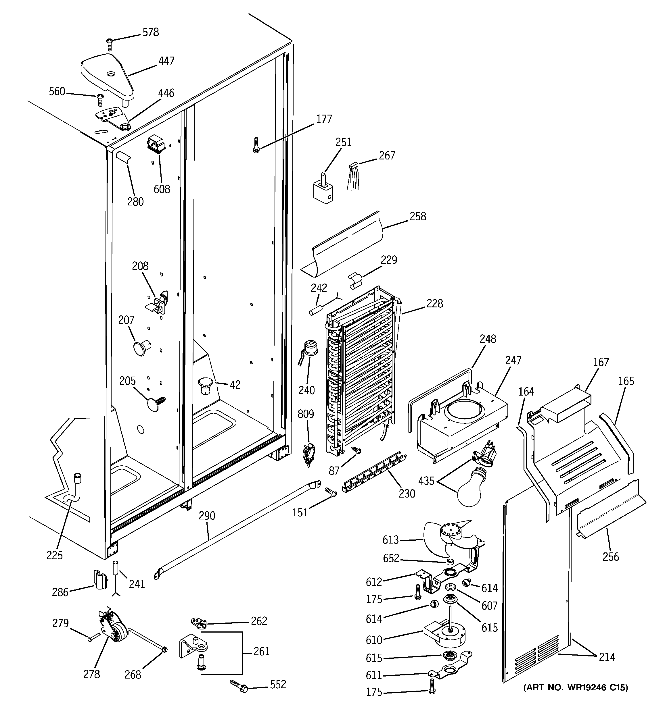 RCA RSG20DDPAFWW freezer section diagram