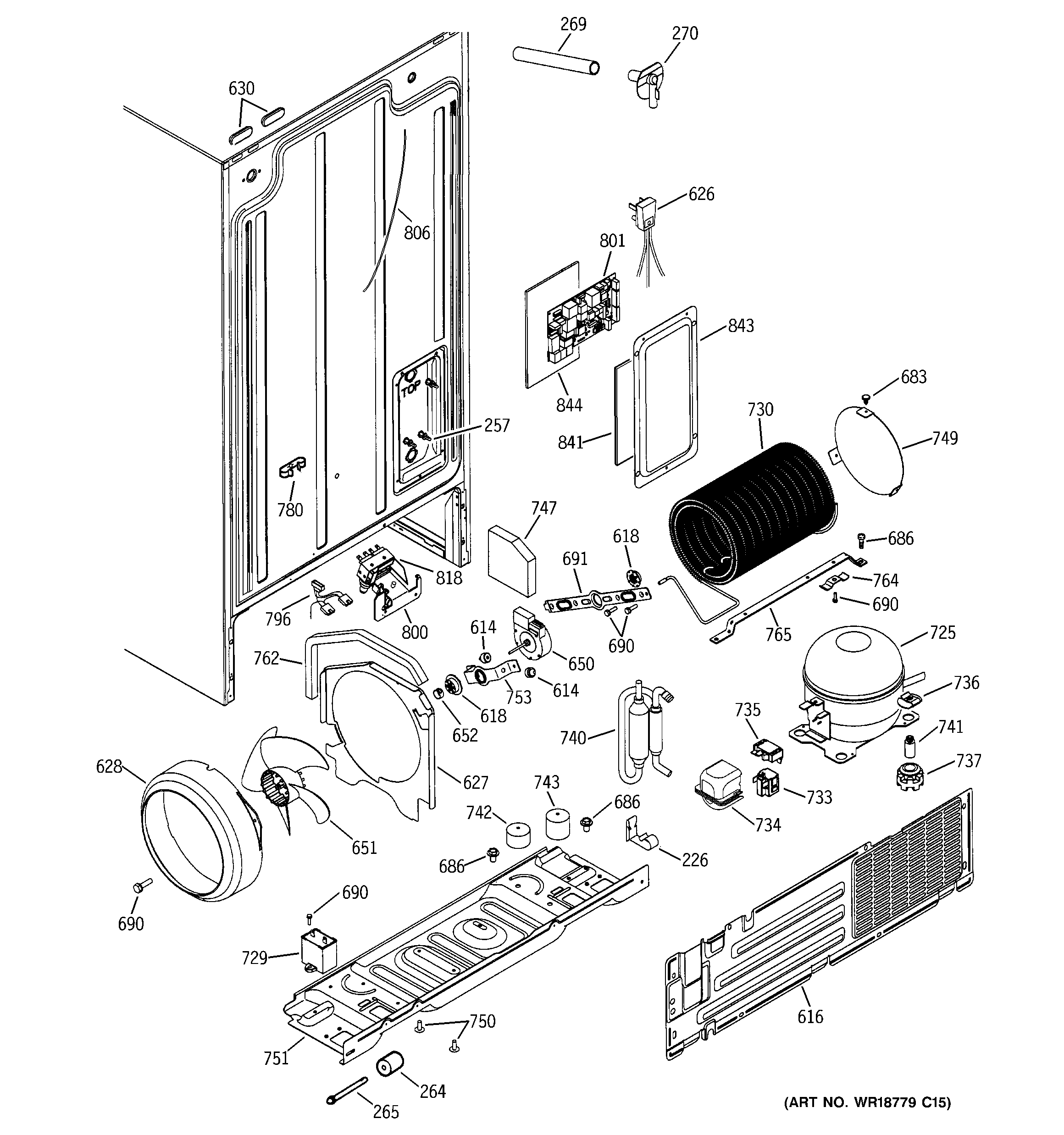 RCA RSG20IDMBFWW sealed system & mother board diagram