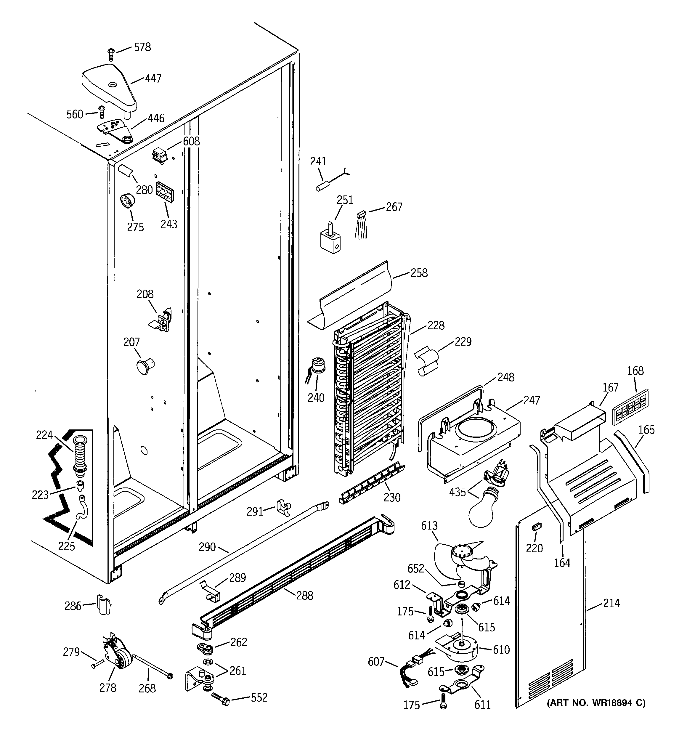 RCA RSG22IBMBFWW freezer section diagram