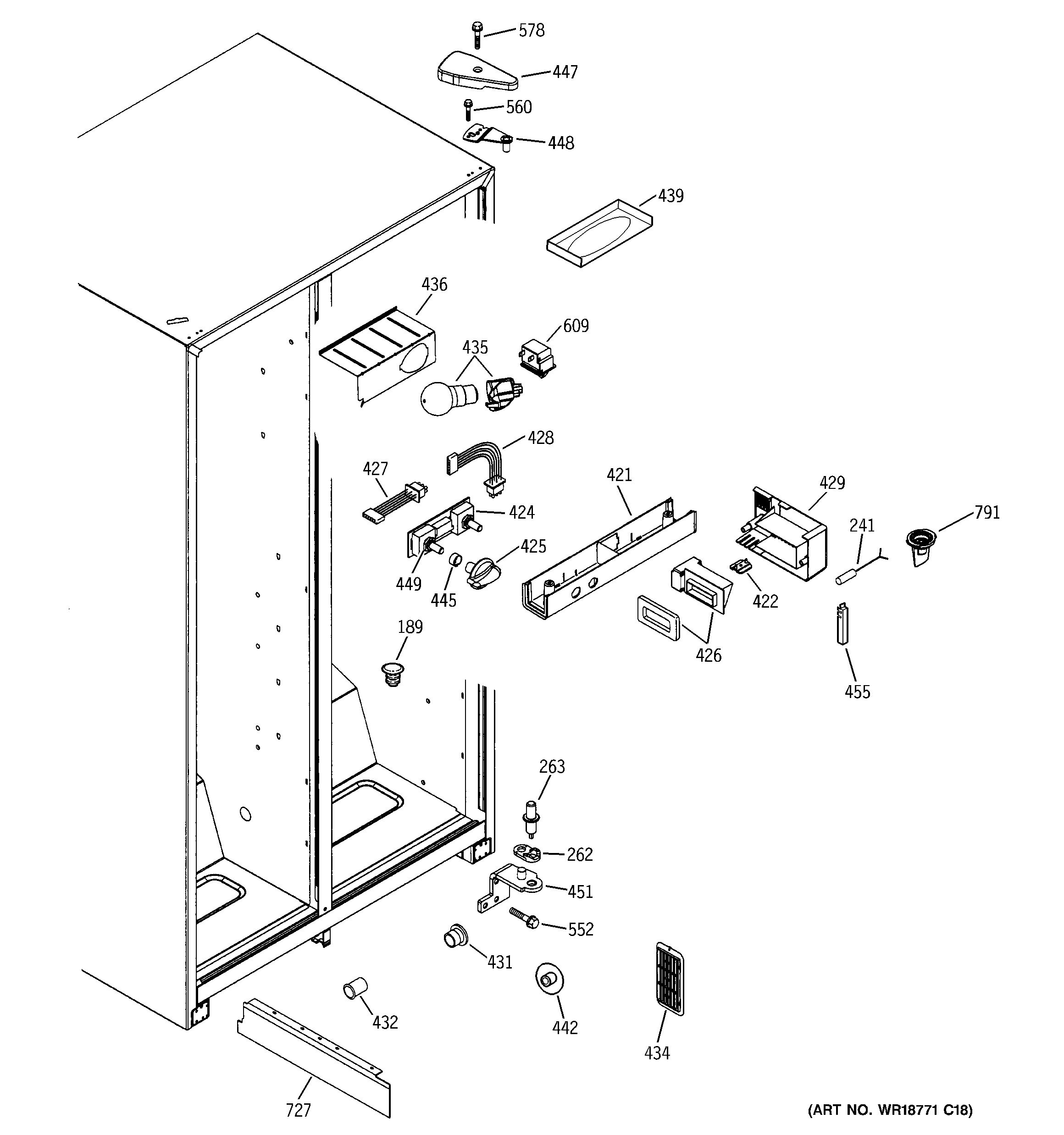 RCA RSG22IBMBFWW fresh food section diagram