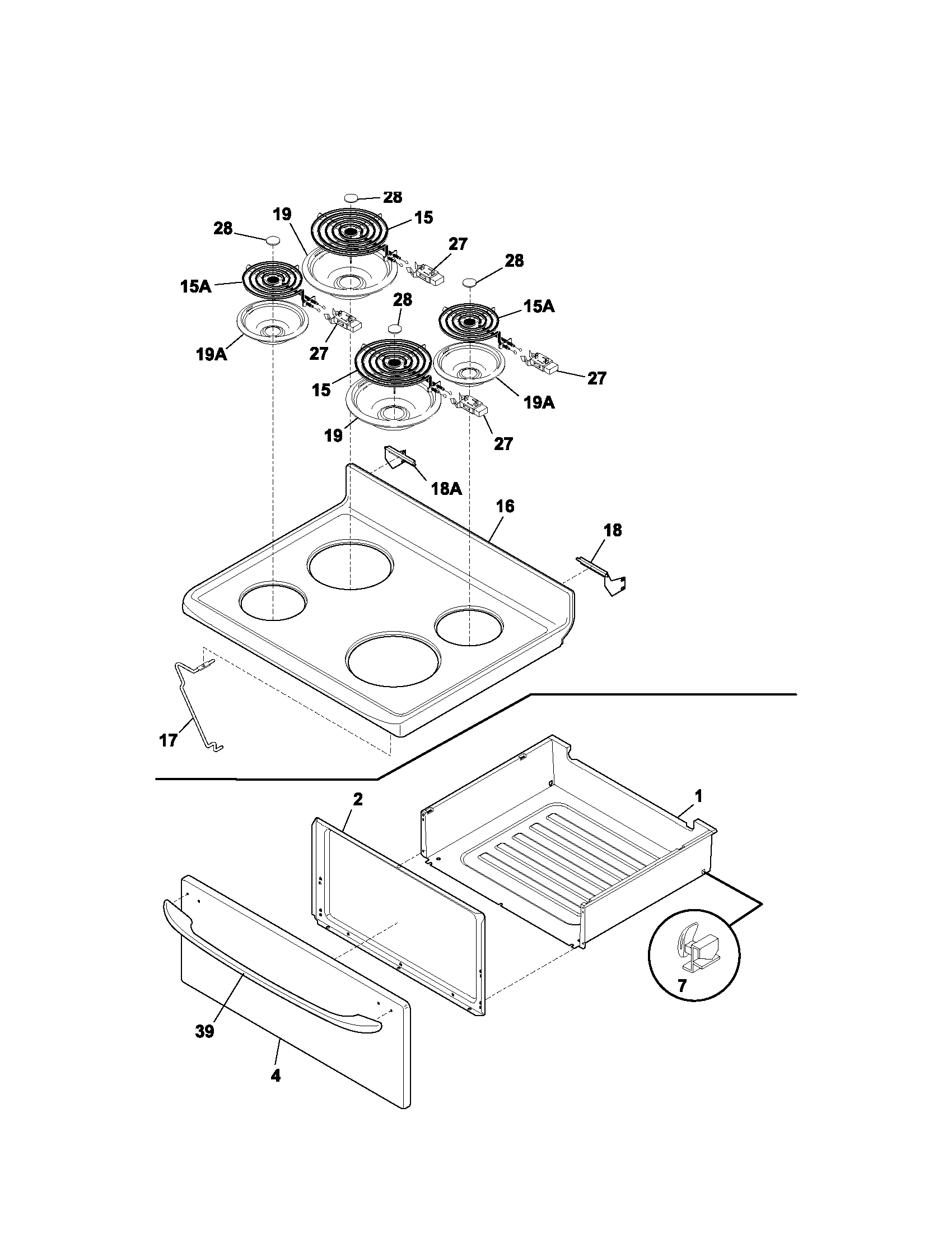 Kenmore 79093553300 top/drawer diagram