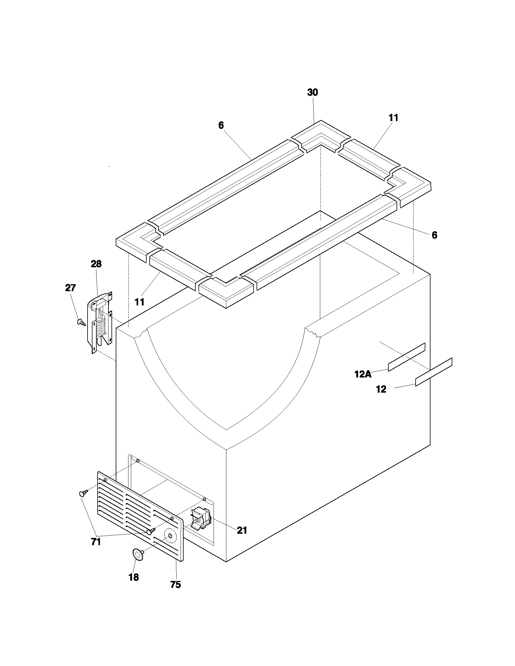 Kenmore 25313500100 cabinet diagram
