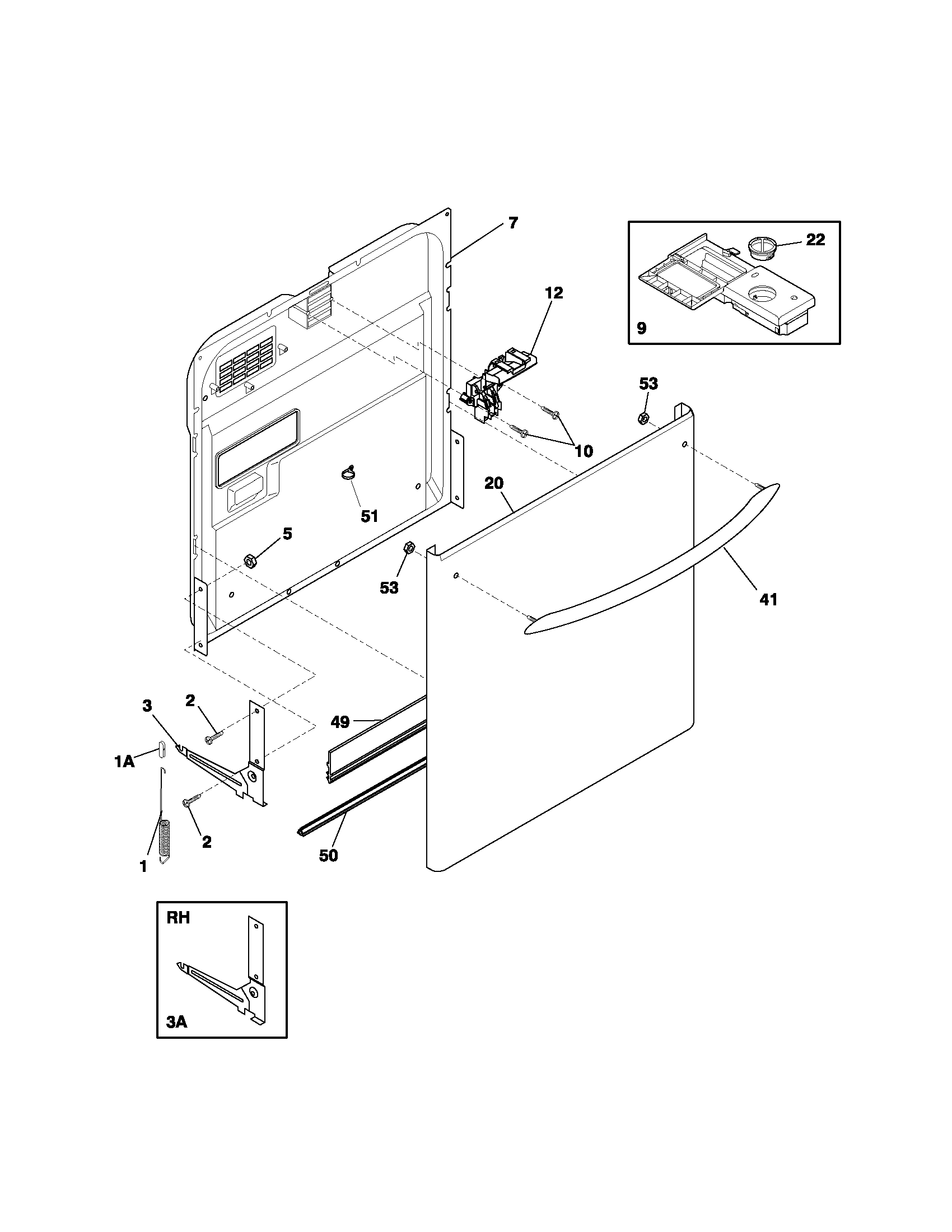 Frigidaire GLDB953CB0 door diagram