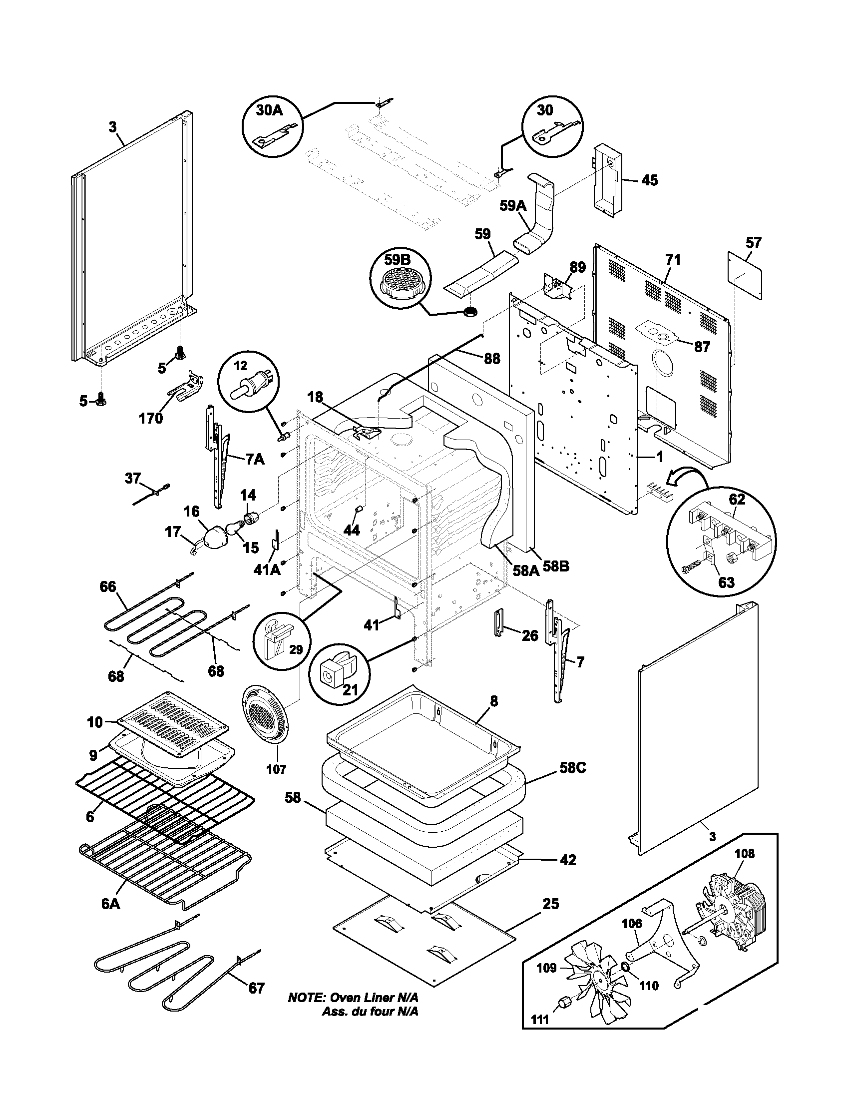 Frigidaire GSE3WZCSA body diagram