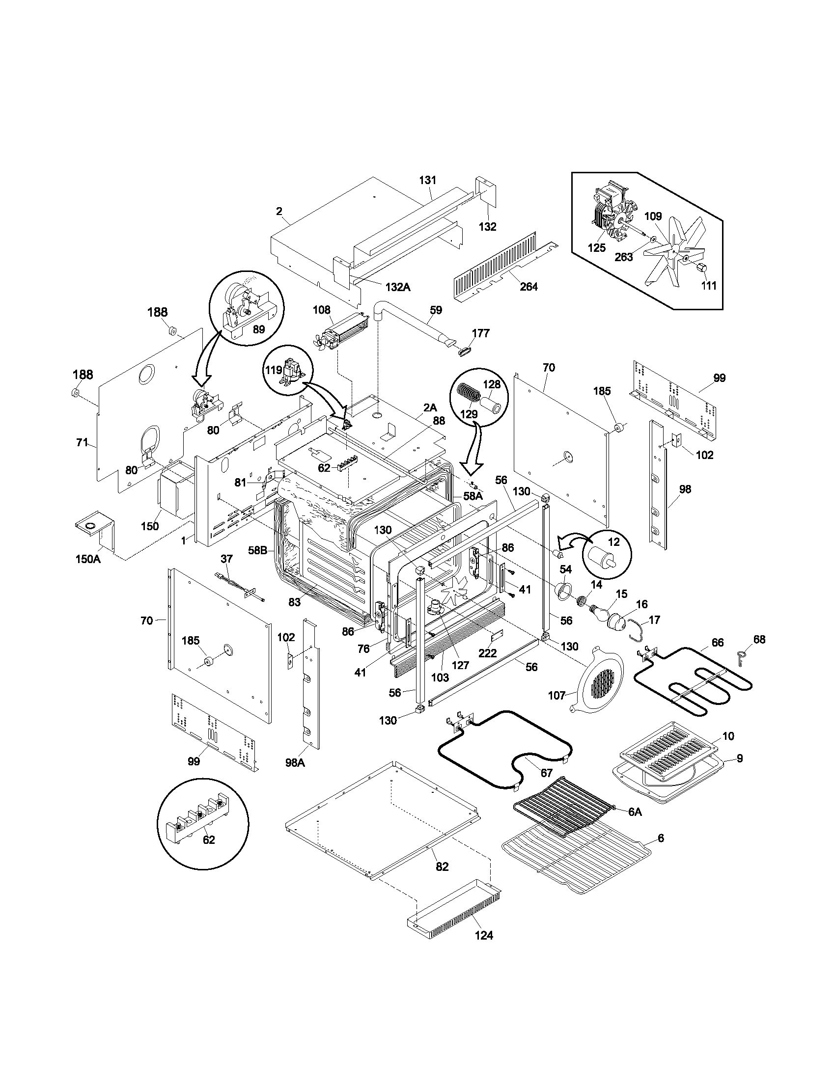 Frigidaire GLEB30S8CQB body diagram