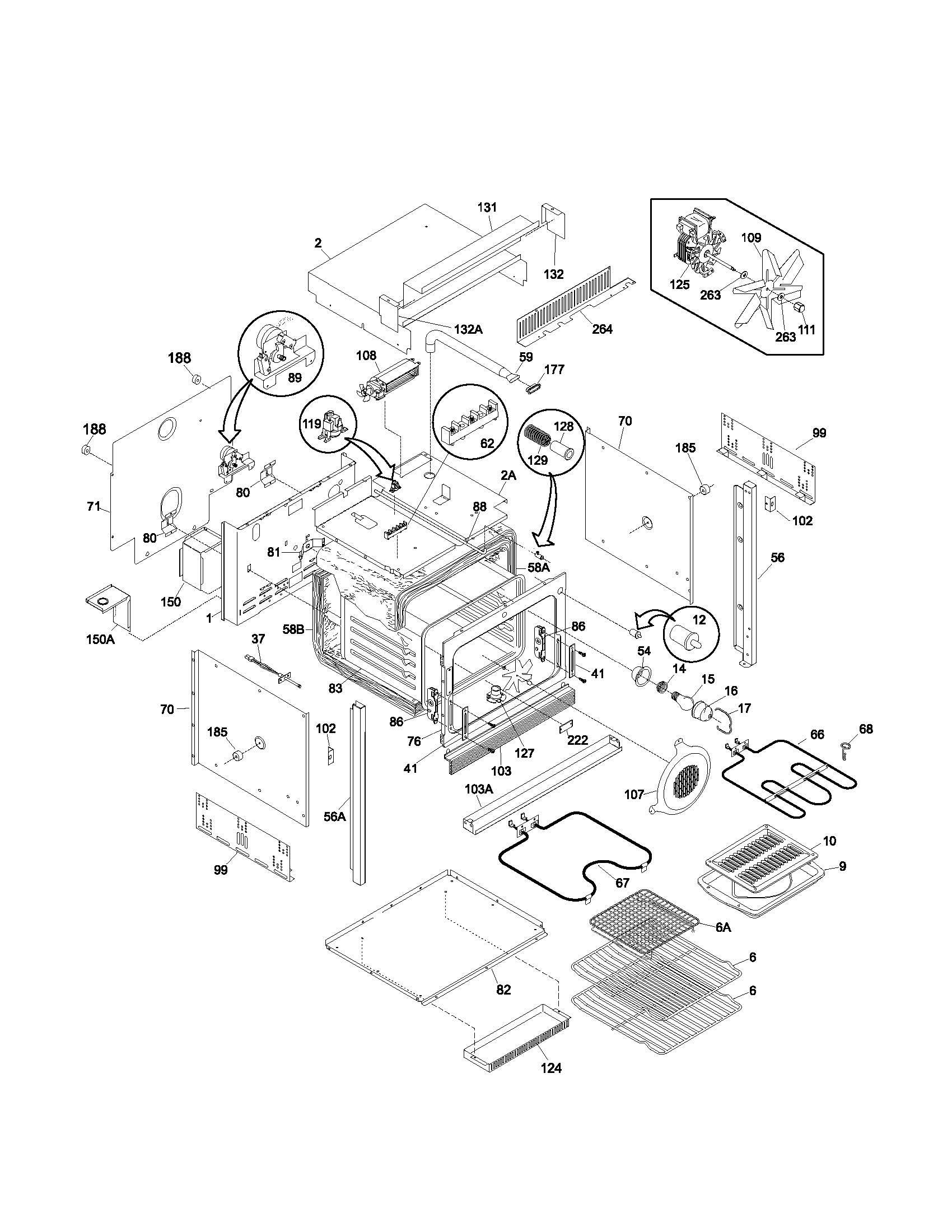 Frigidaire PLEB30S8CCC body diagram