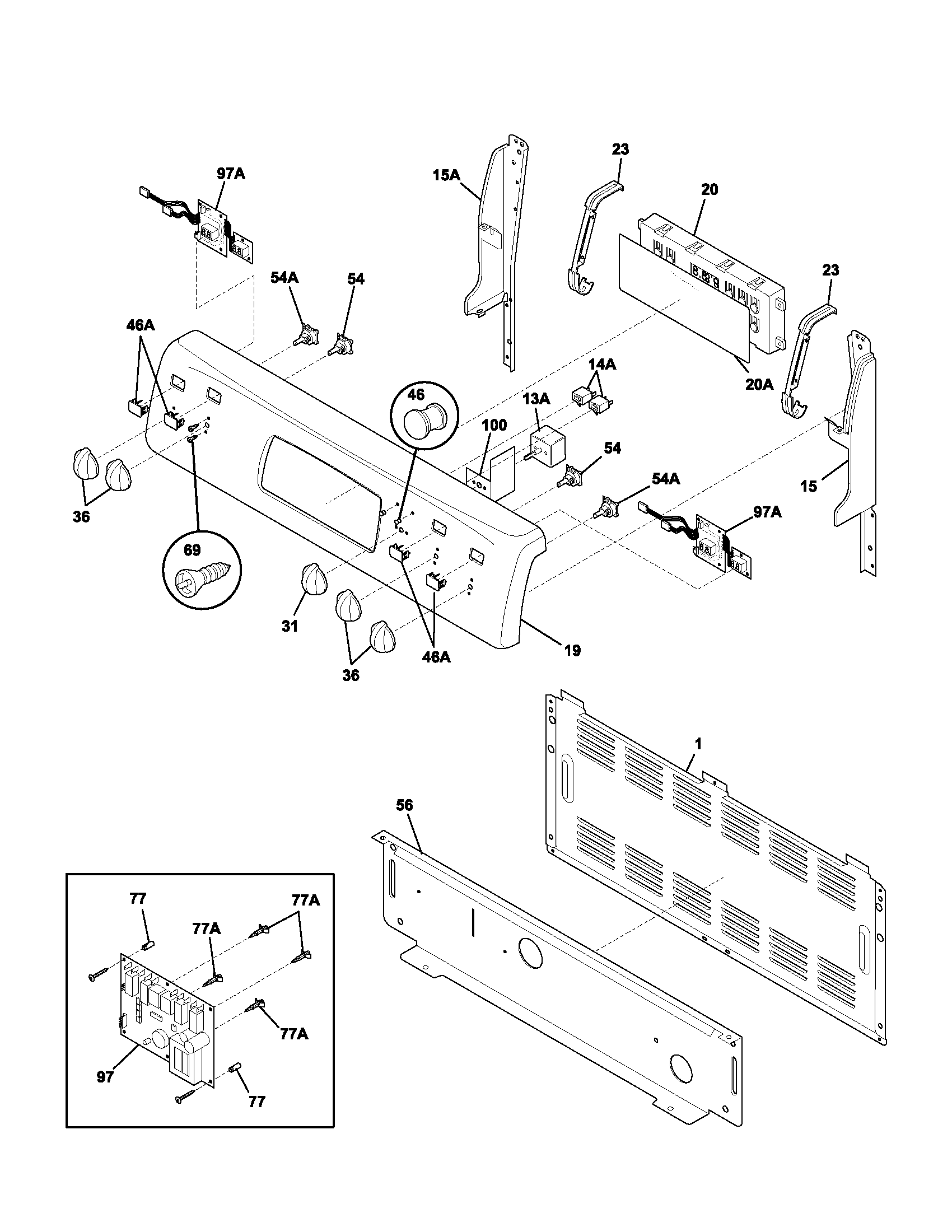 Frigidaire GLEF396CQB backguard diagram