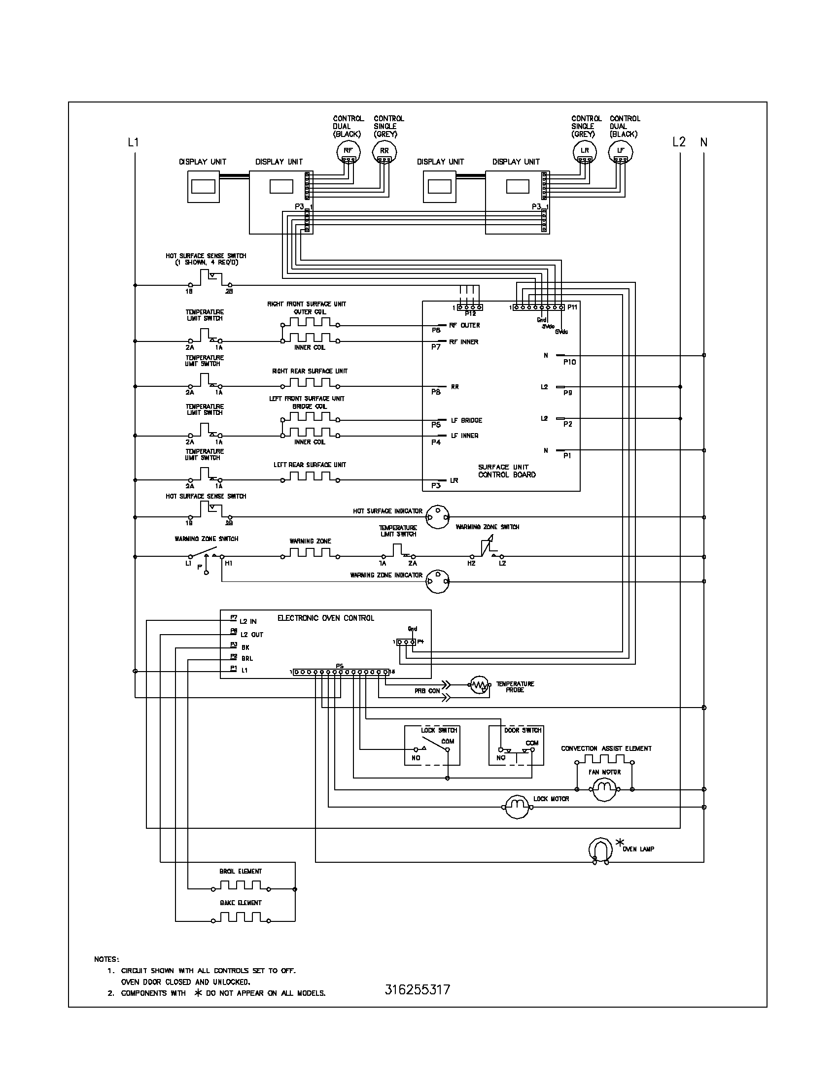 Frigidaire GLEF396CQB wiring schematic diagram
