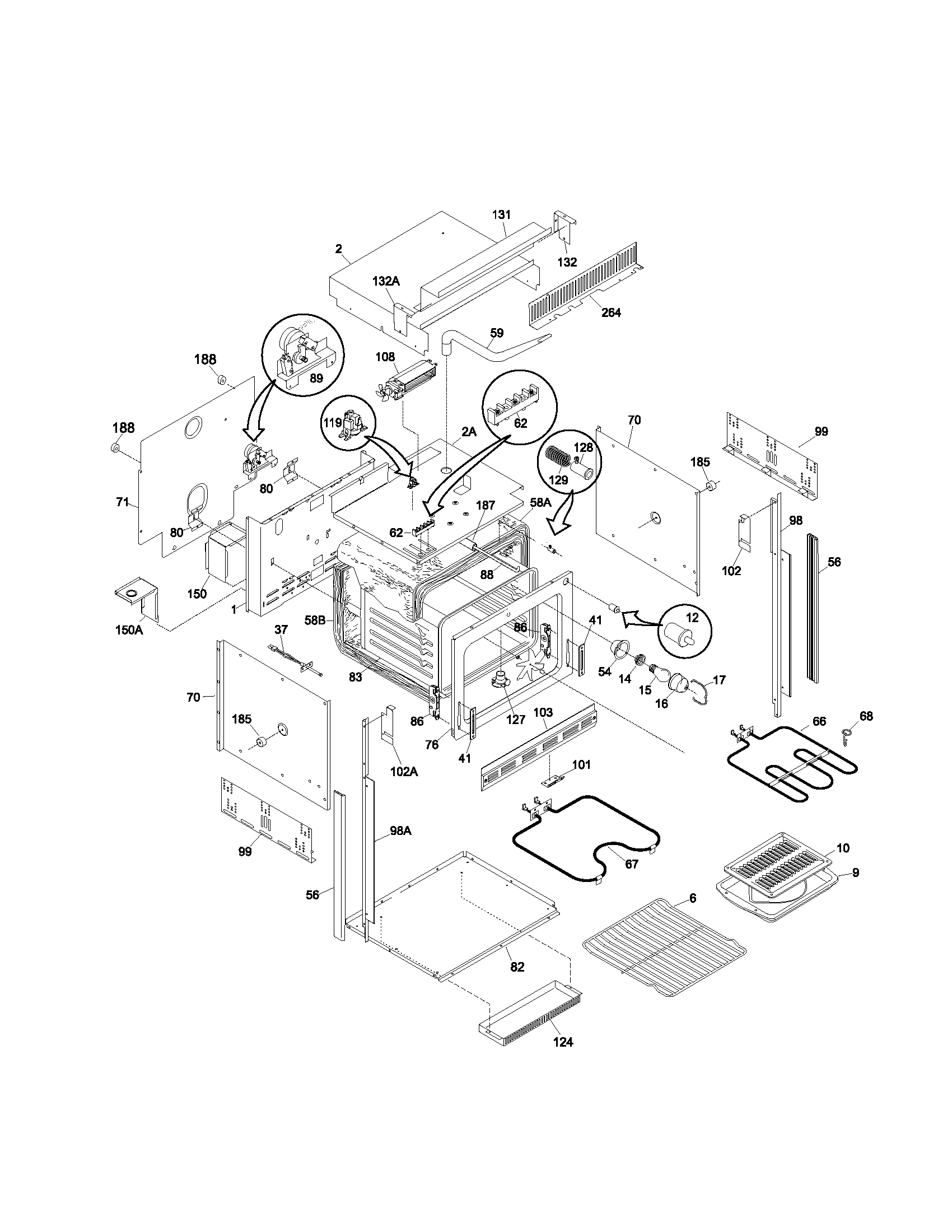 Frigidaire FEB27S5ABB body diagram