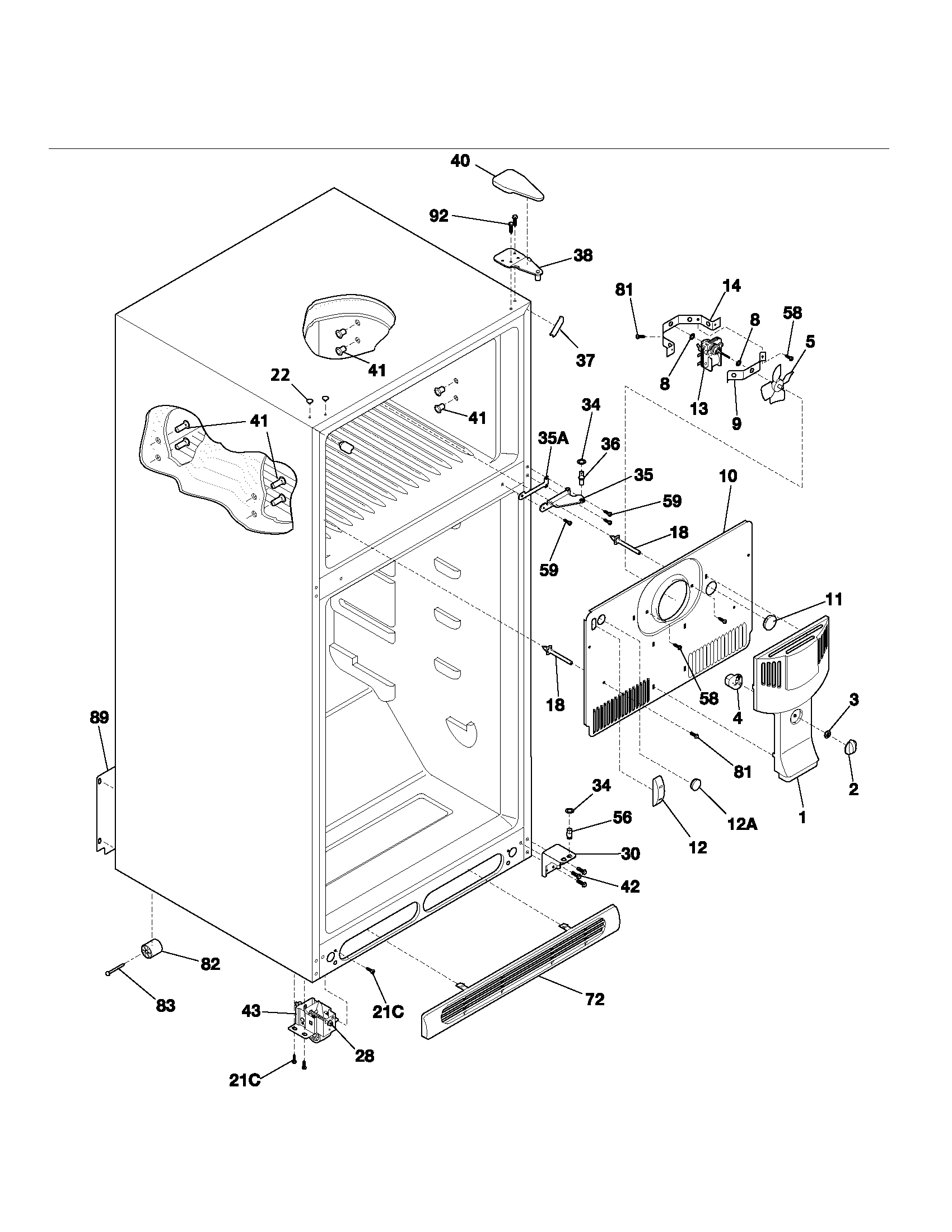 Kenmore 25361792301 cabinet diagram