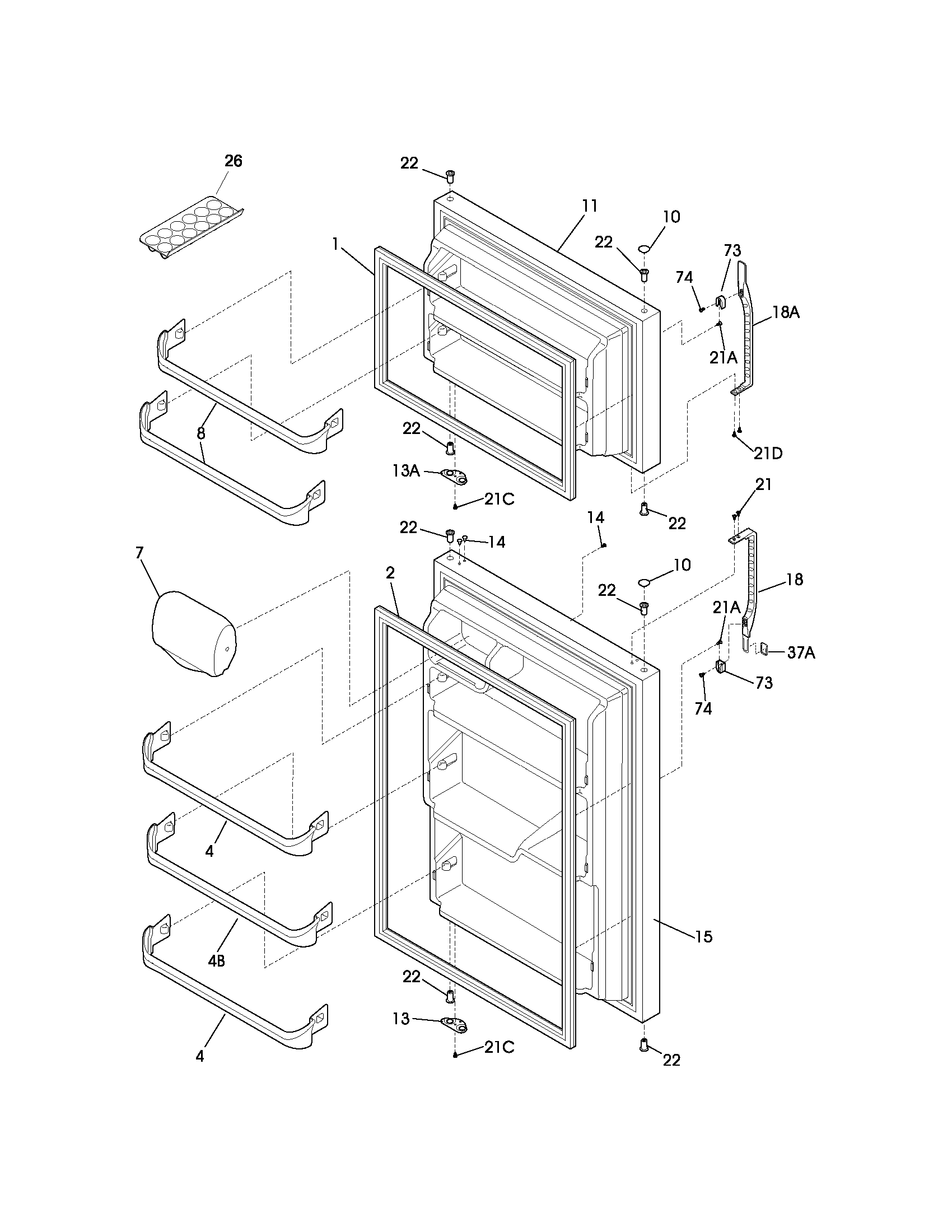 Kenmore 25371796301 door diagram
