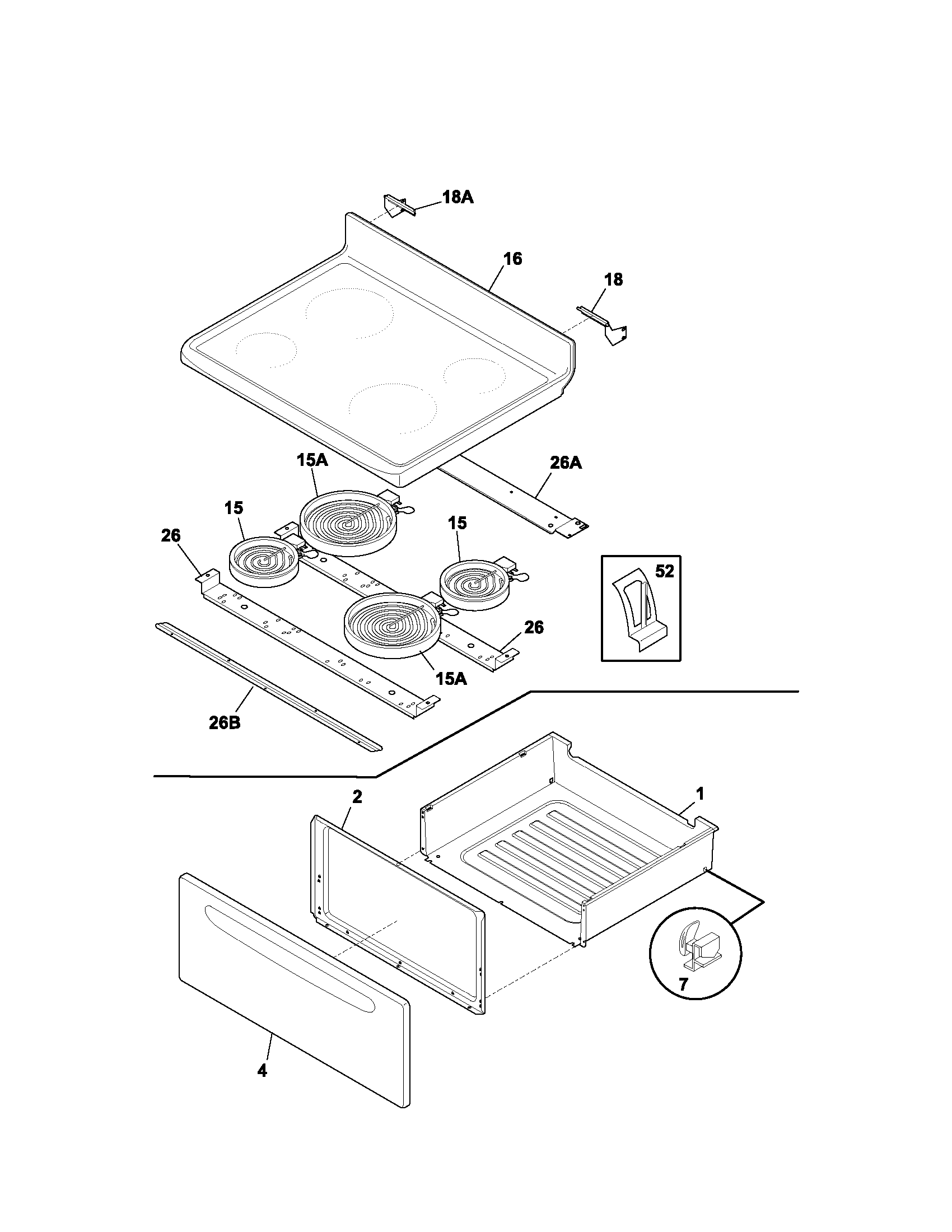 Kenmore 79092321301 top/drawer diagram