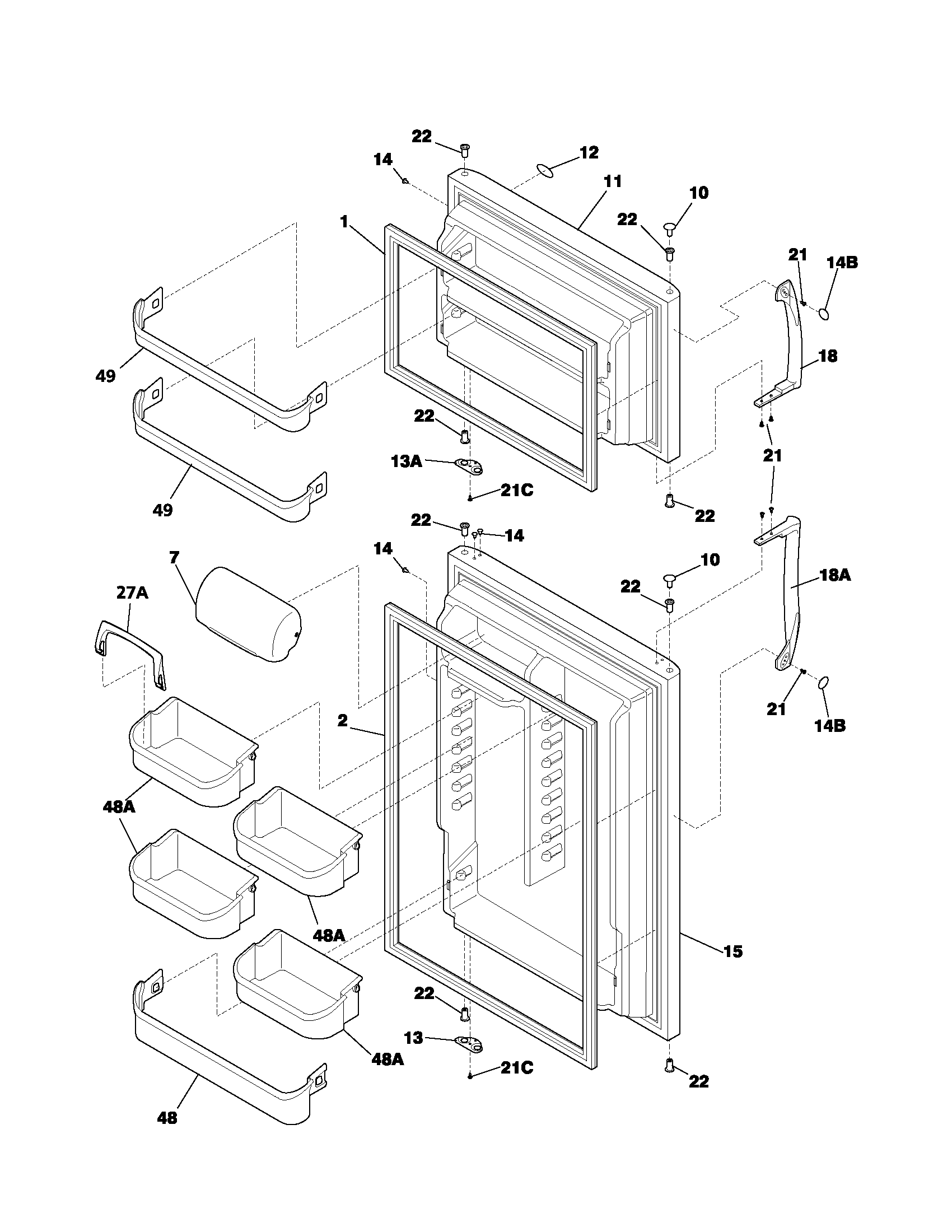 Frigidaire GS18HTZCSK2 door diagram