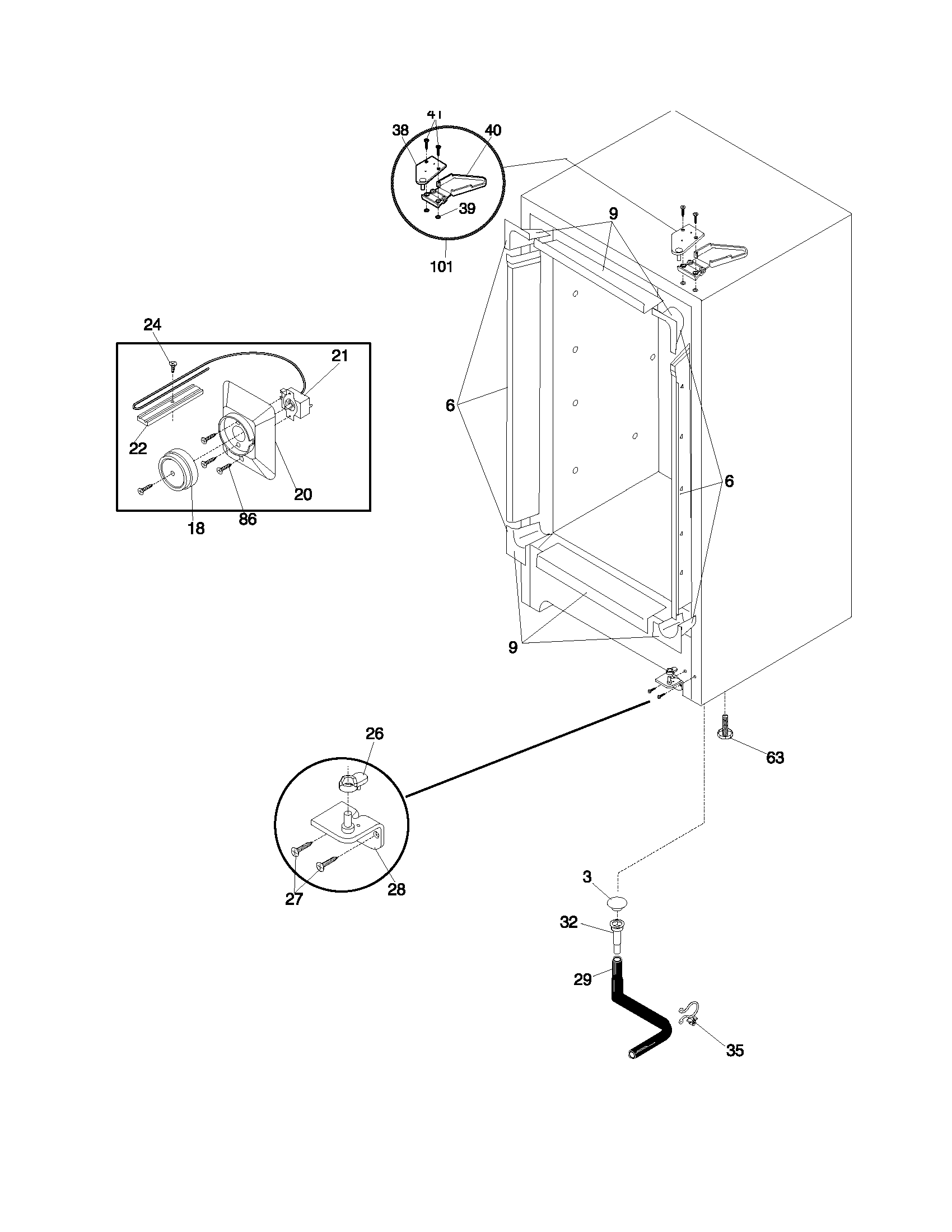Universal/Multiflex (Frigidaire) CFU12M2AW2 cabinet diagram