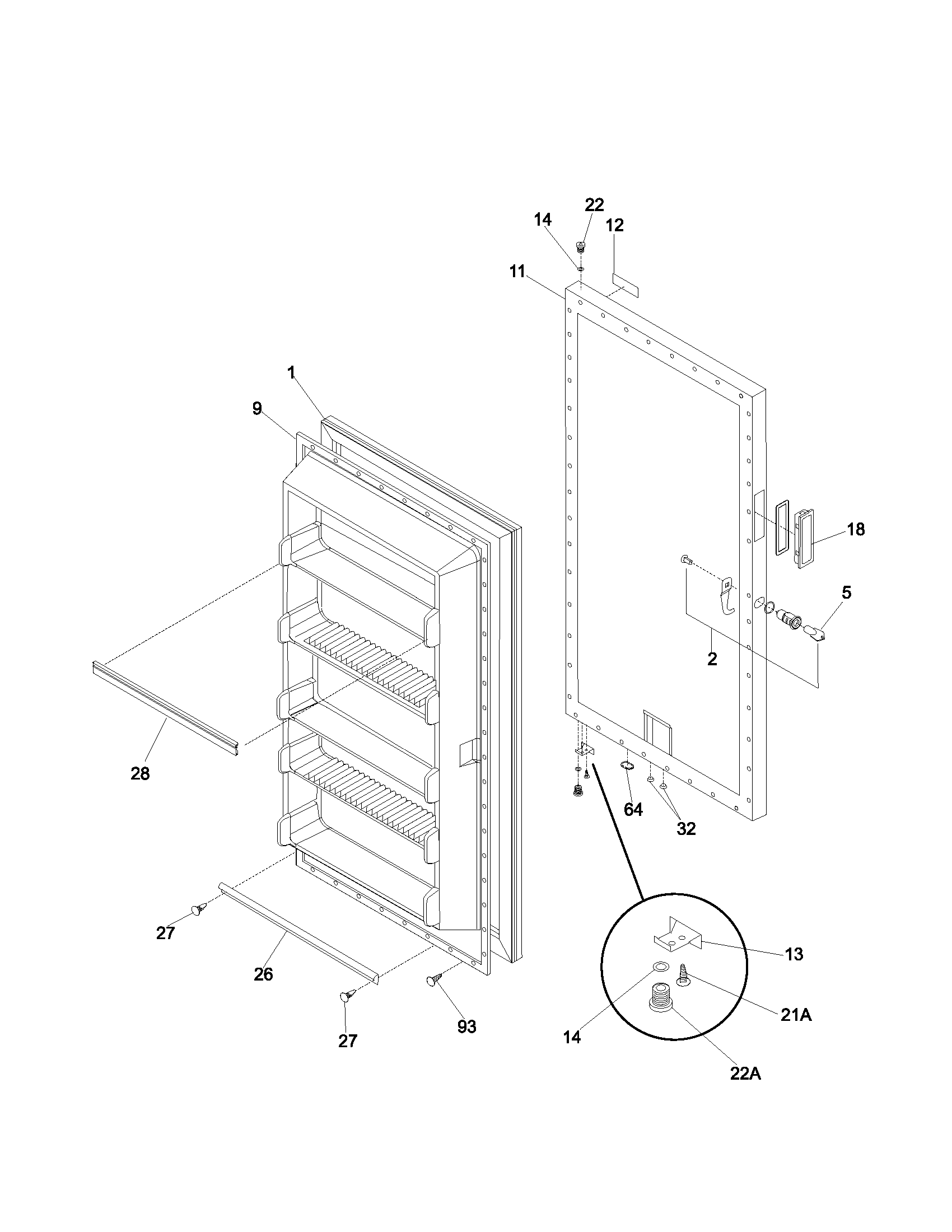 Gibson GFU17M3AW2 door diagram