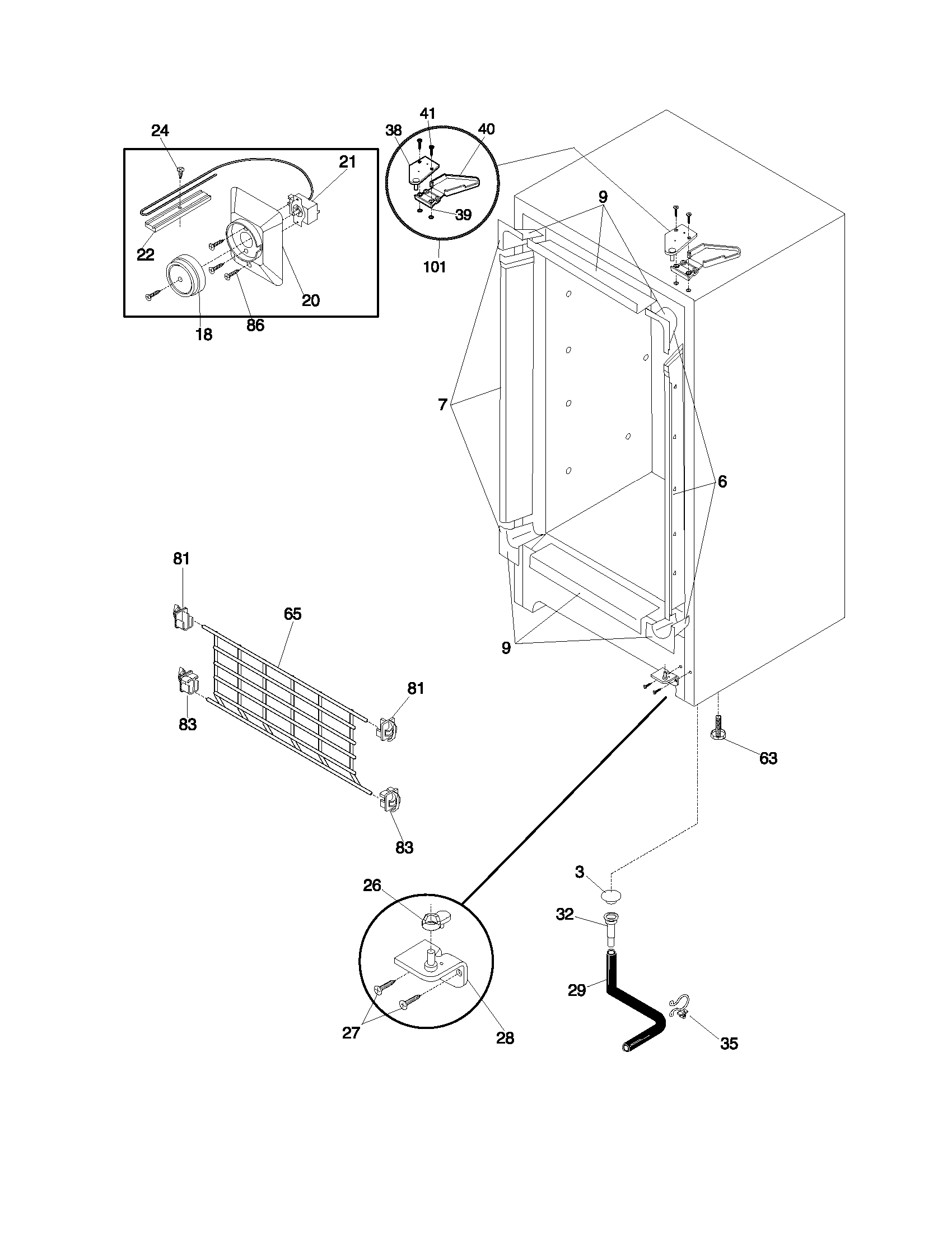 Gibson GFU17M3AW2 cabinet diagram