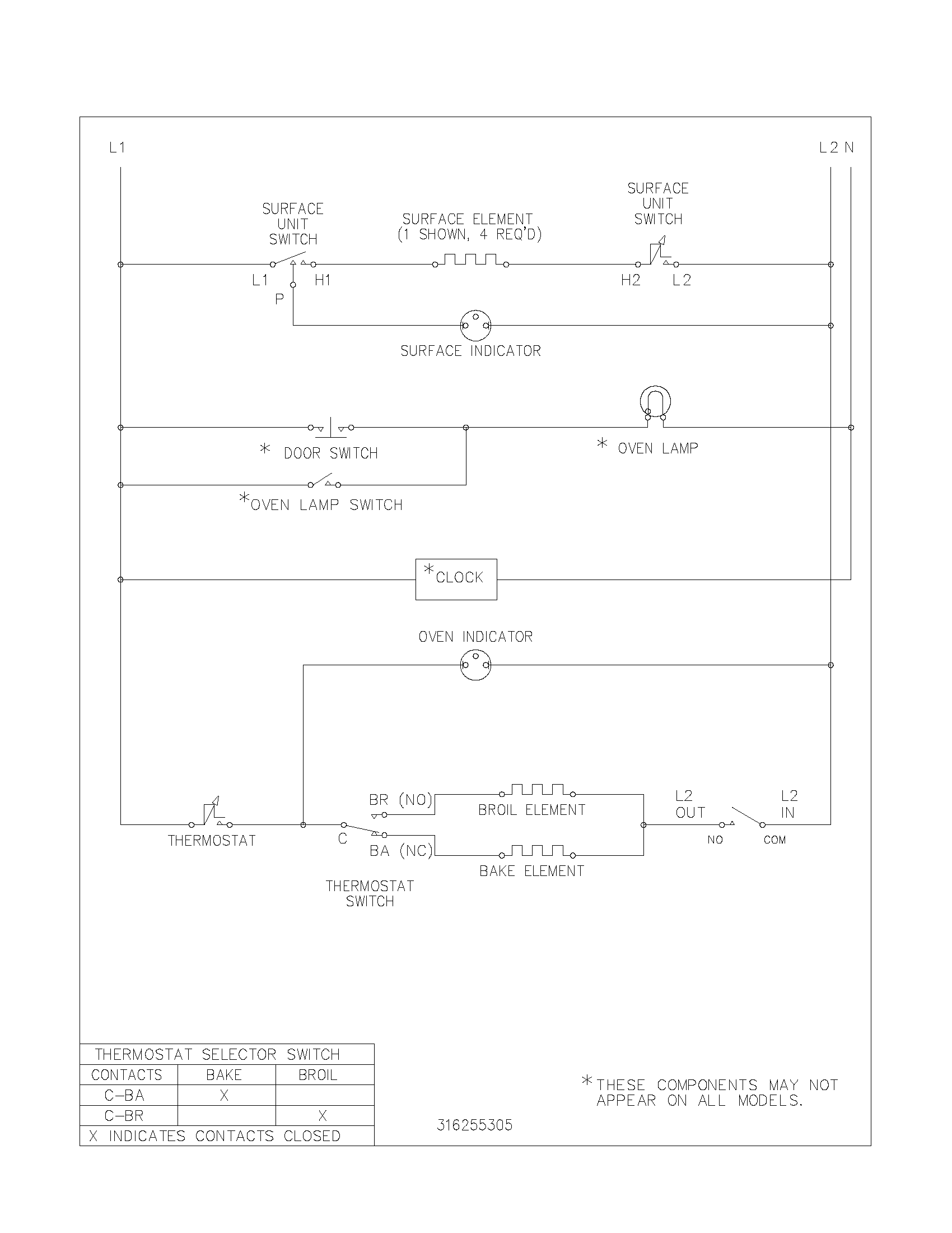 Frigidaire FEF314BWB wiring schematic diagram