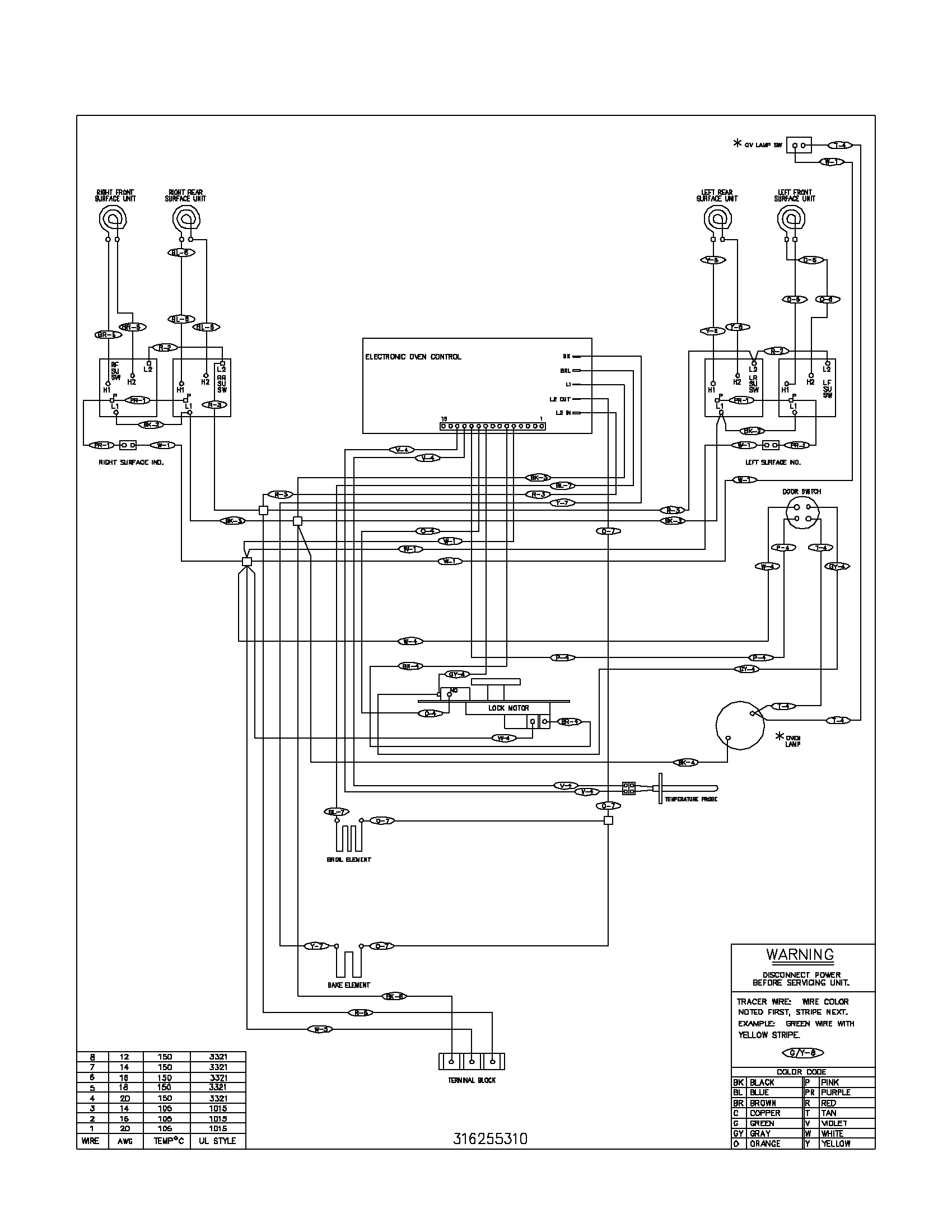 Frigidaire FEF352AWF wiring diagram diagram