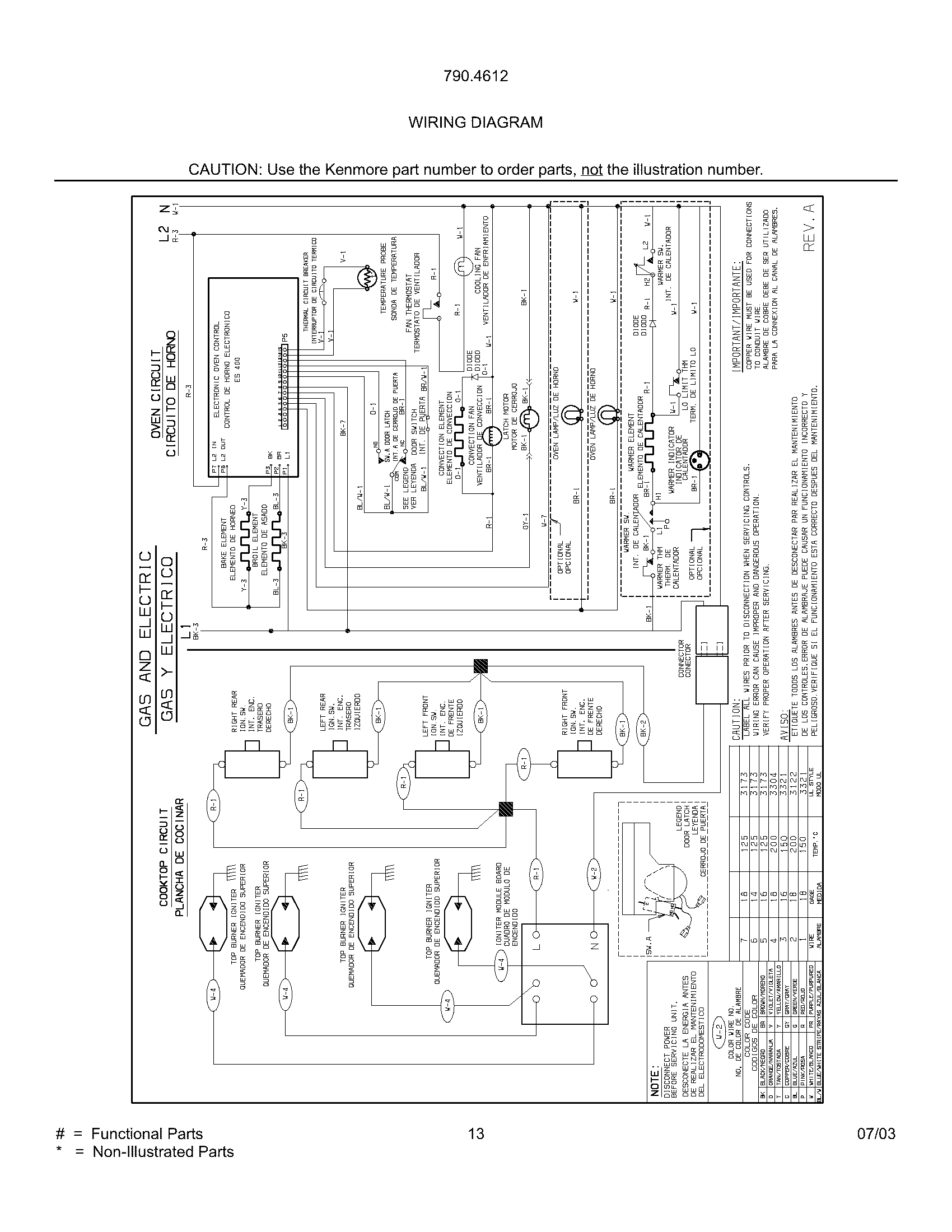 Kenmore 79046129301 wiring diagram