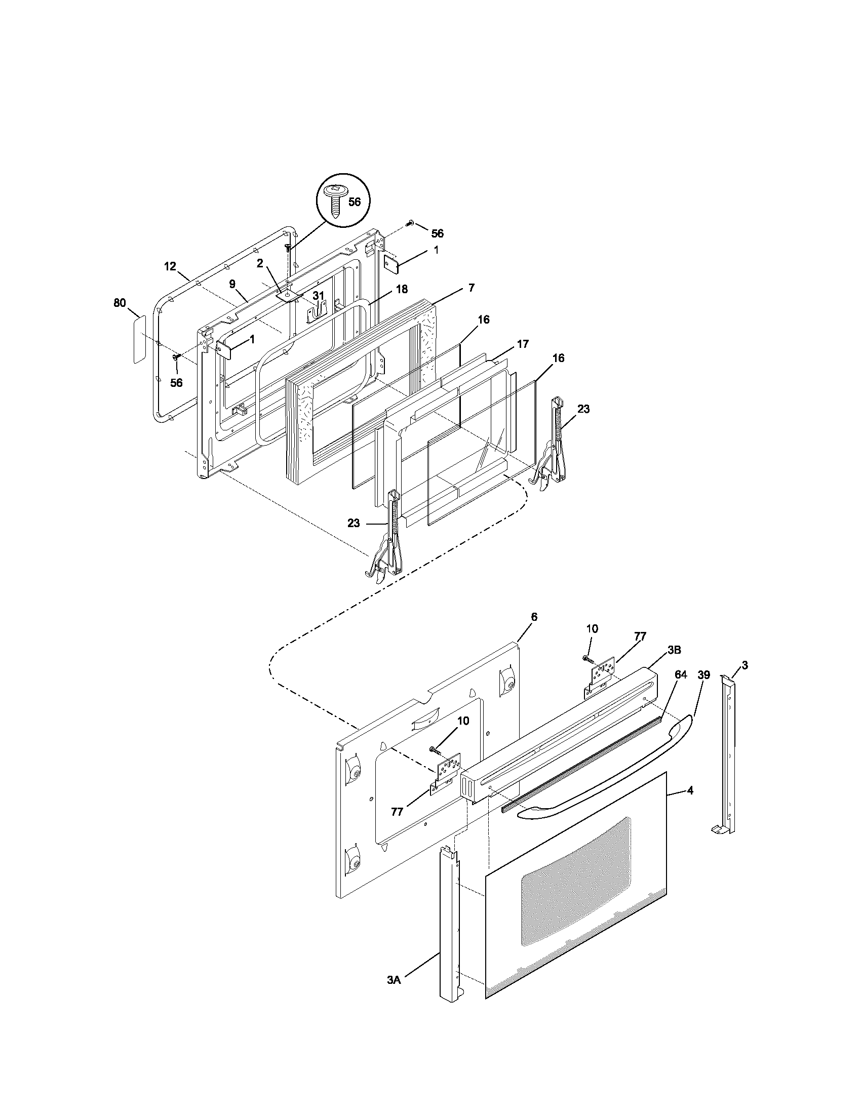 Kenmore 79045074400 door diagram