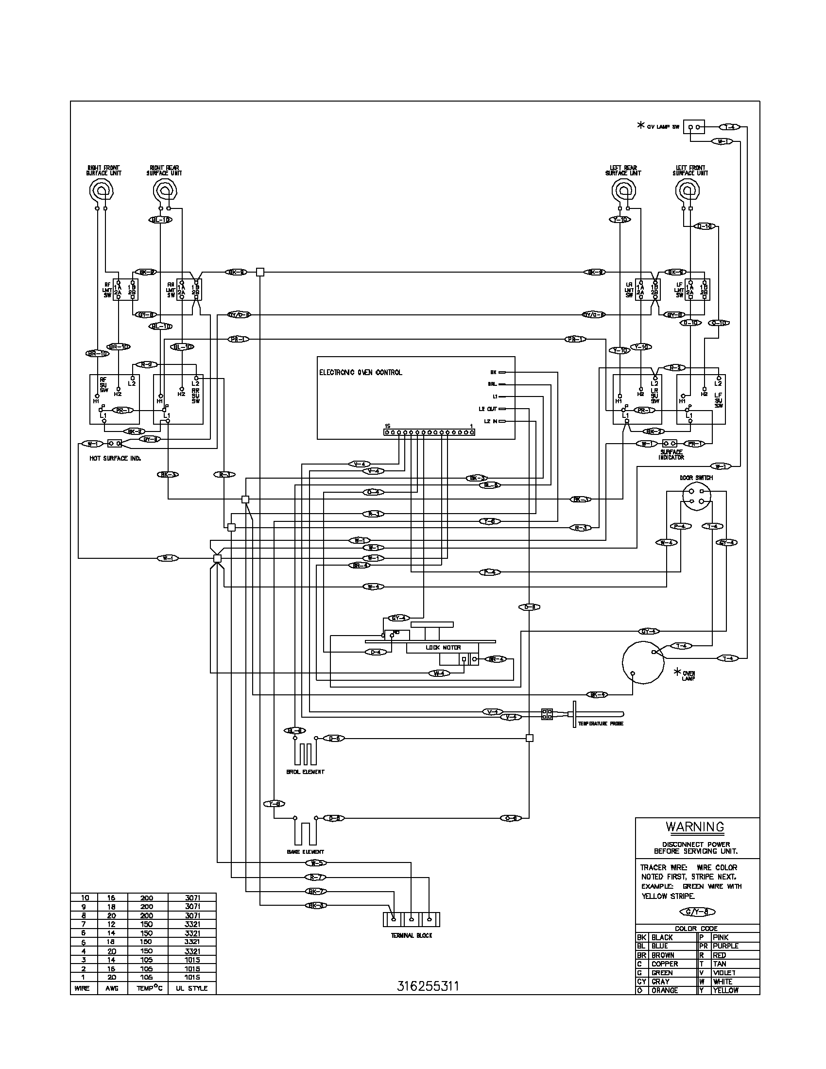 Frigidaire FEF366CCB wiring diagram diagram