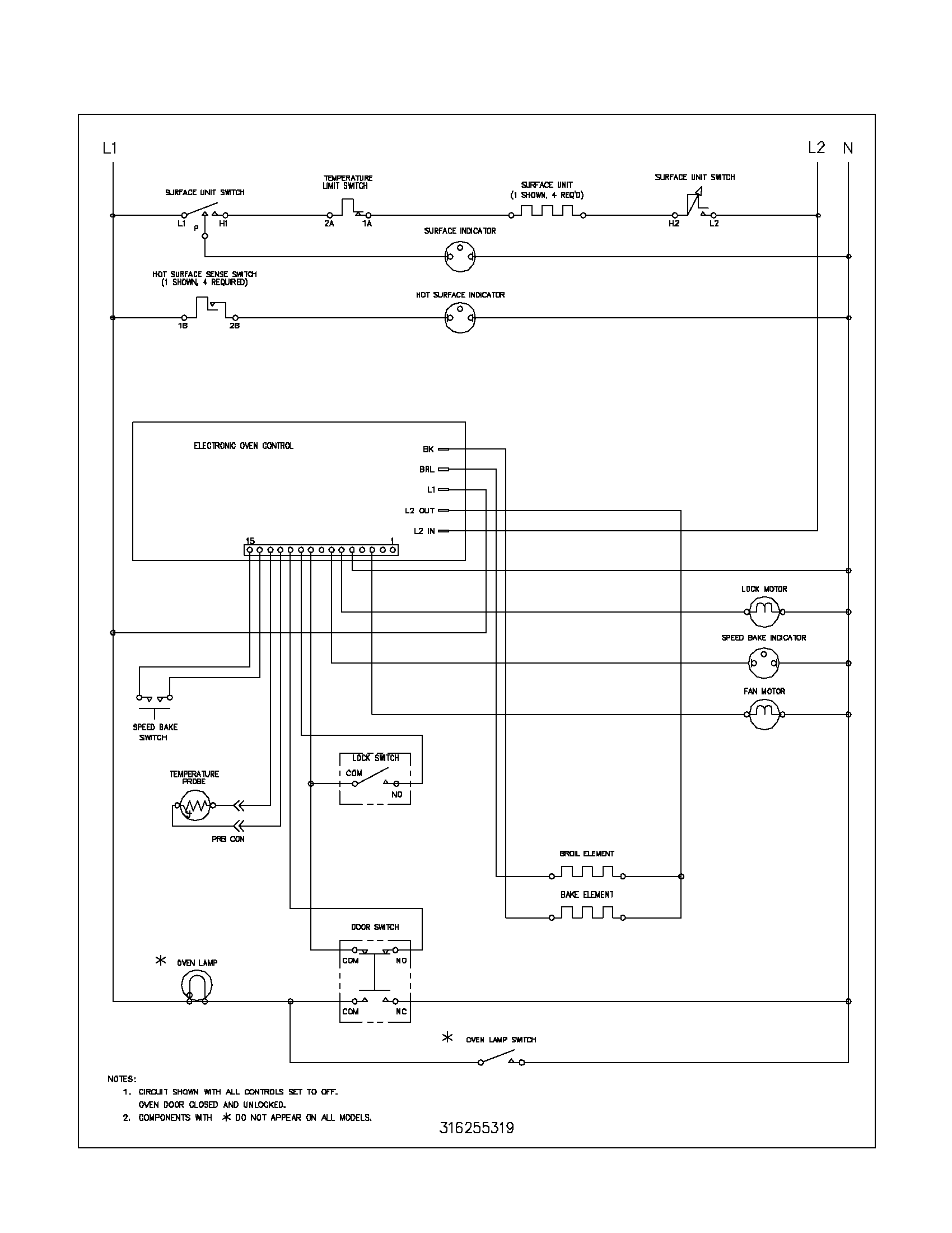Frigidaire FEF376ASJ wiring schematic diagram