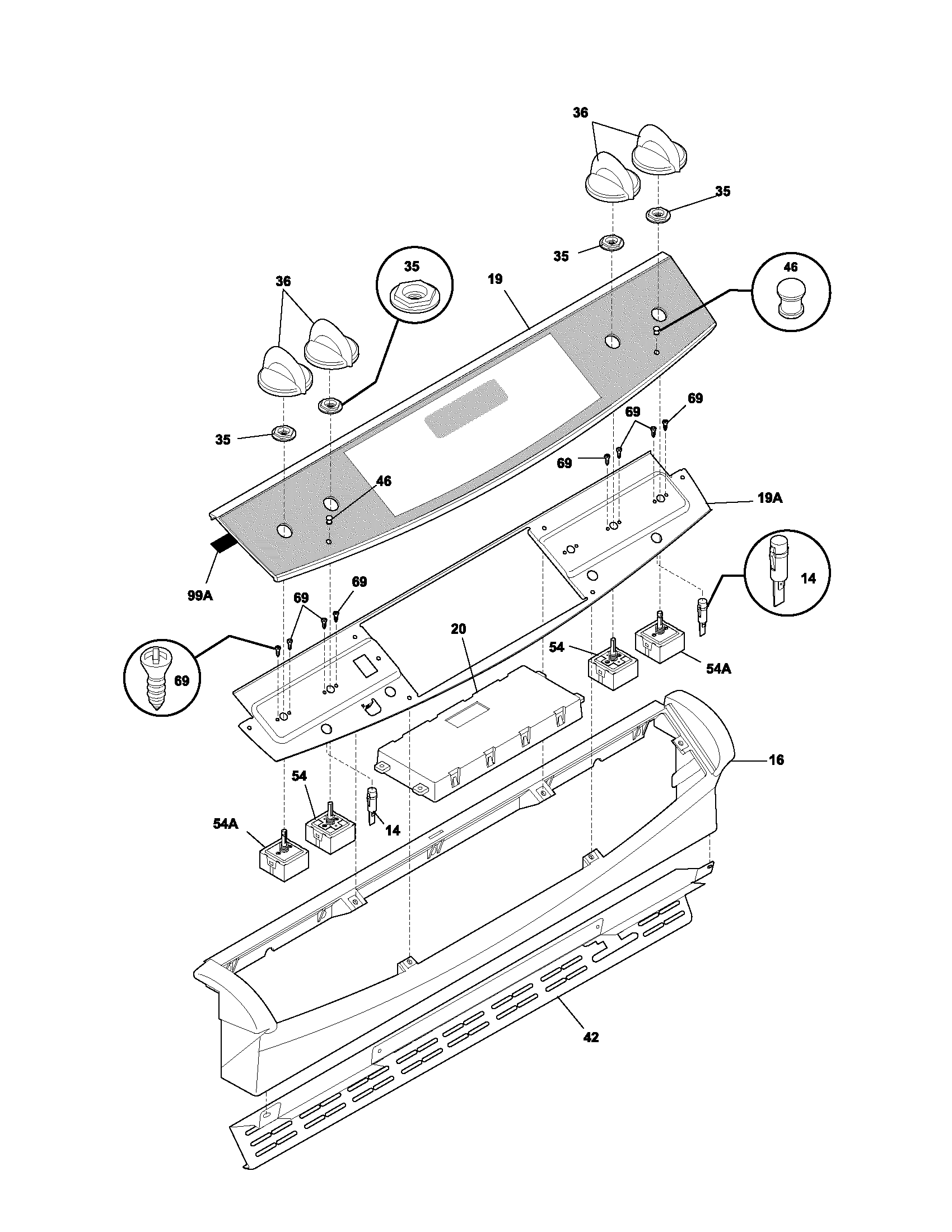 Frigidaire PLES389DCA backguard diagram