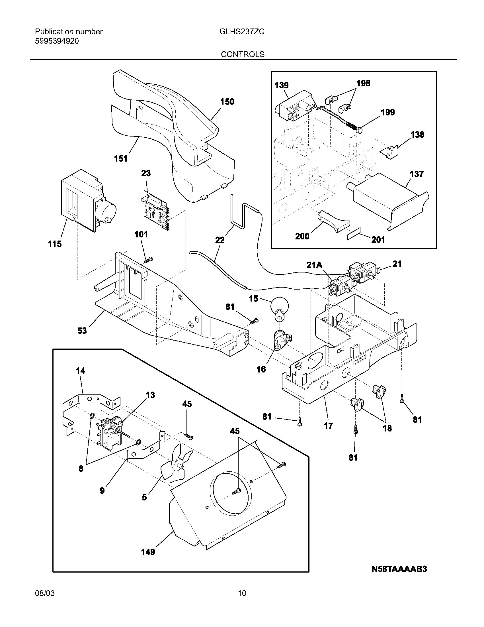 Frigidaire GLHS237ZCB1 controls diagram