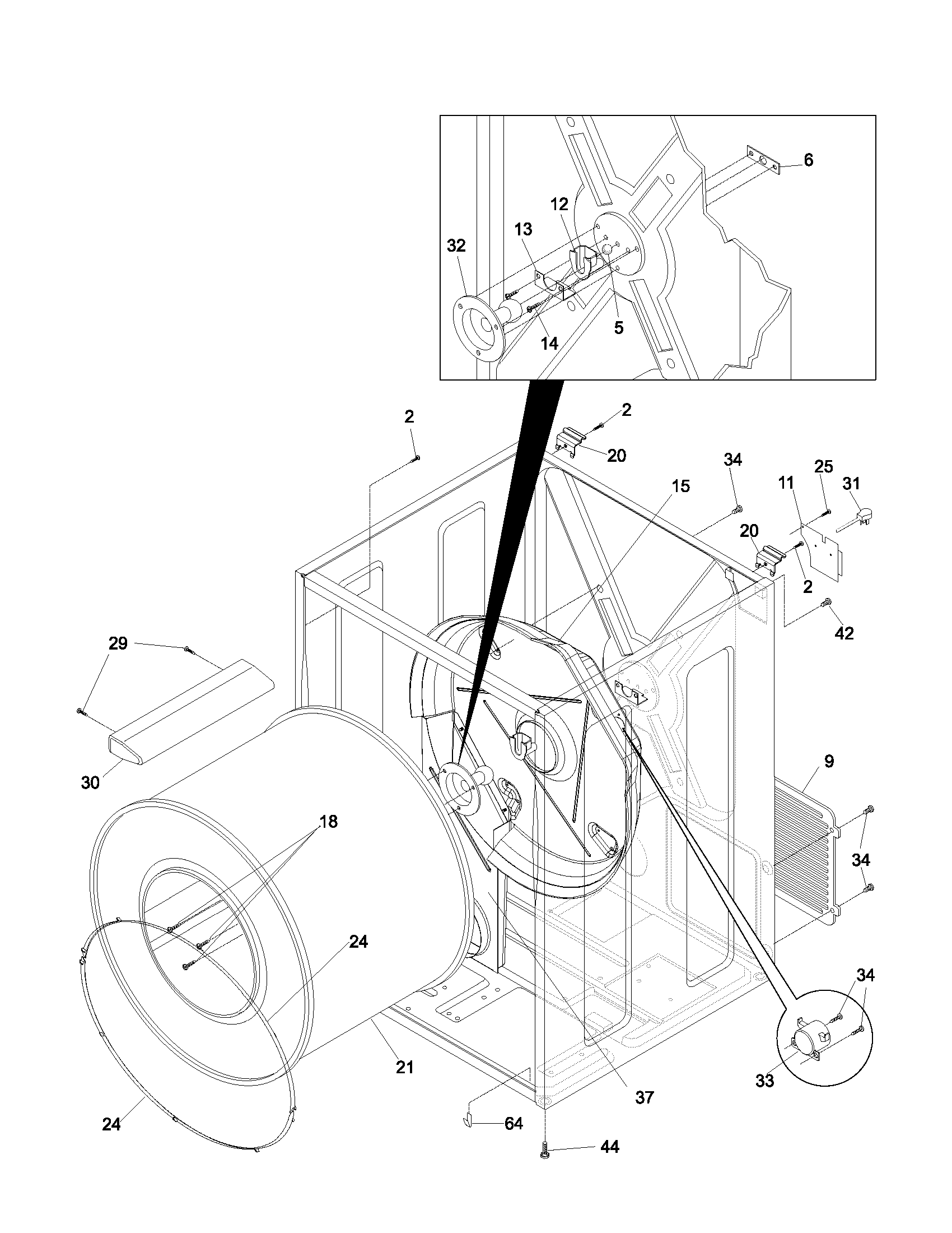 Gibson GGR221AS3 cabinet/drum diagram