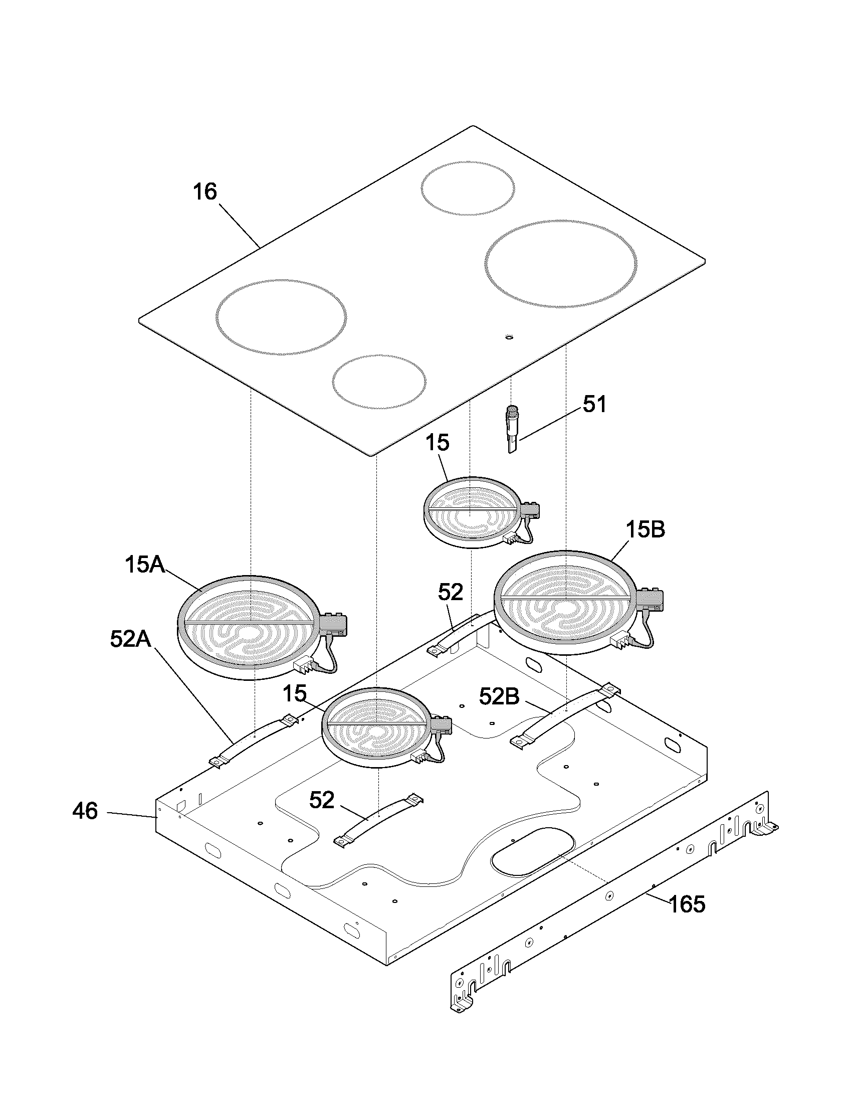 Frigidaire FED367DSA maintop diagram
