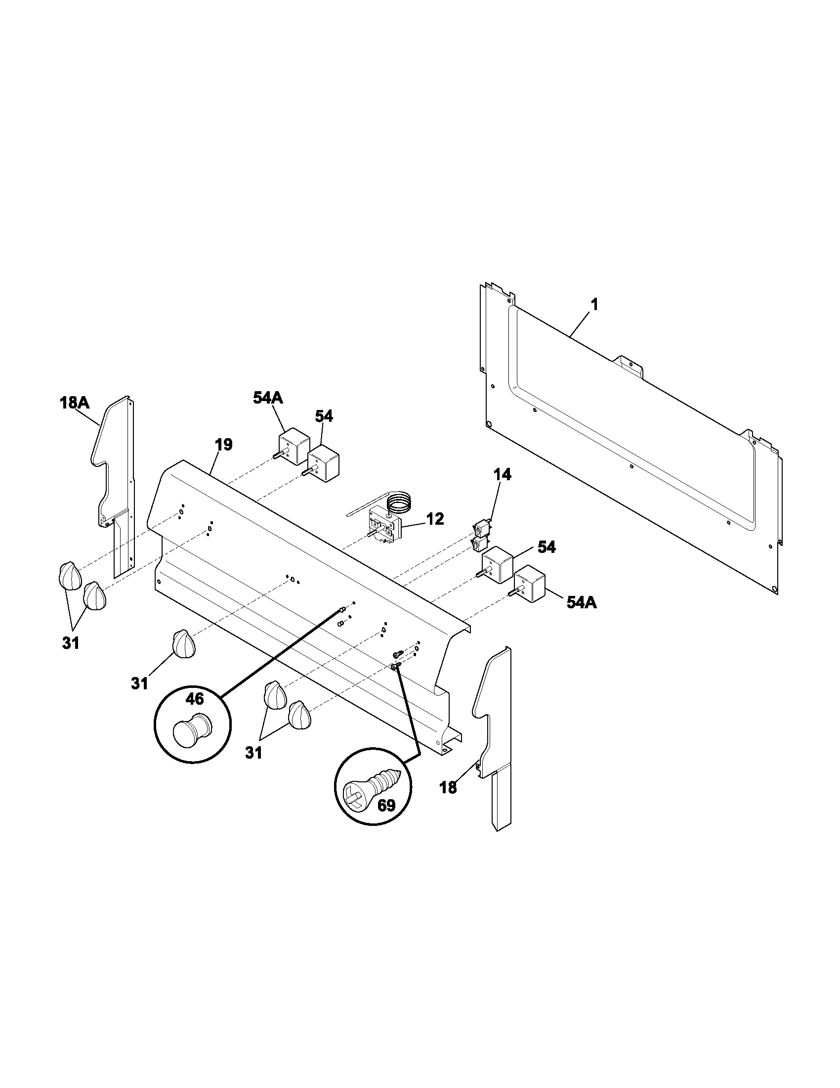 Frigidaire FEF312BSB backguard diagram