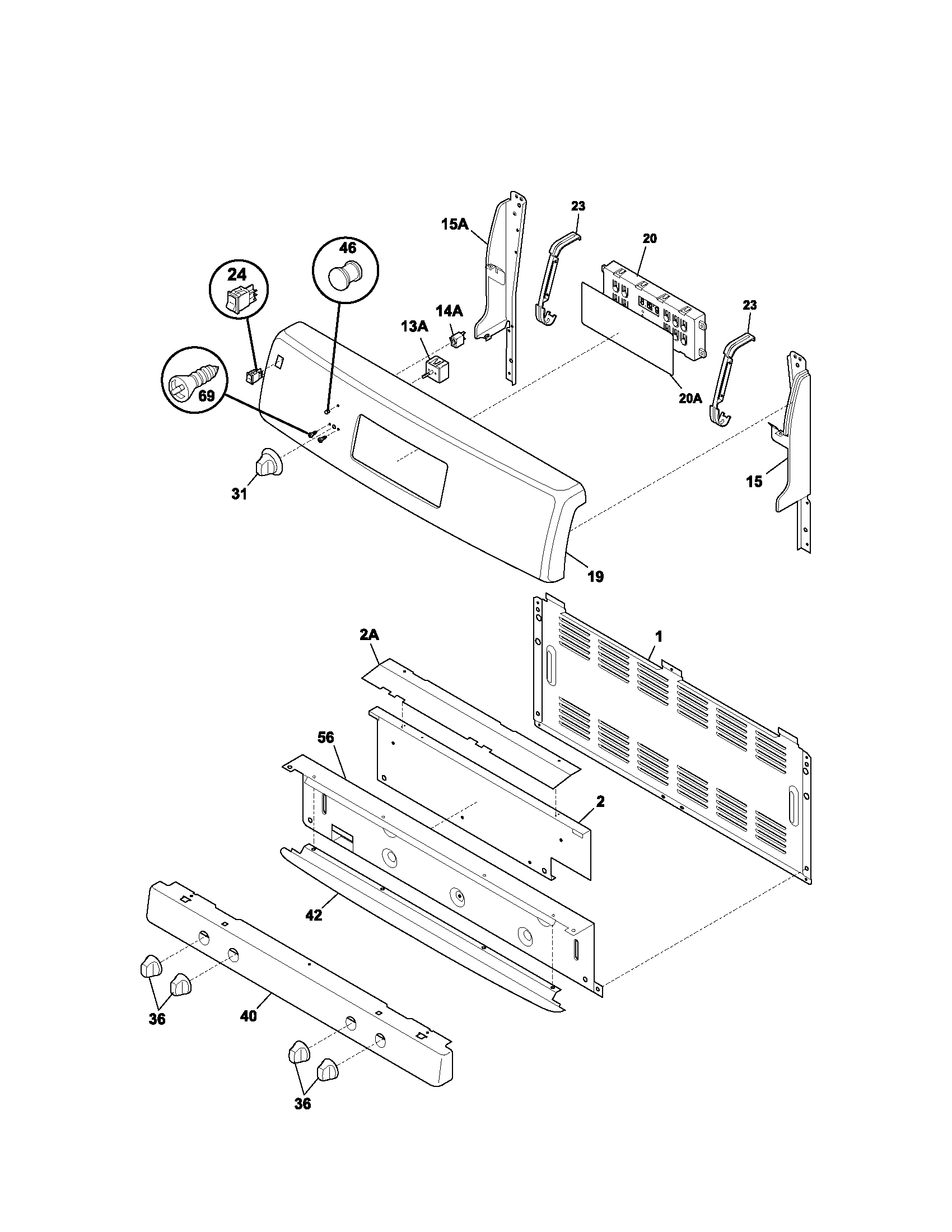 Kenmore 79075852301 backguard diagram