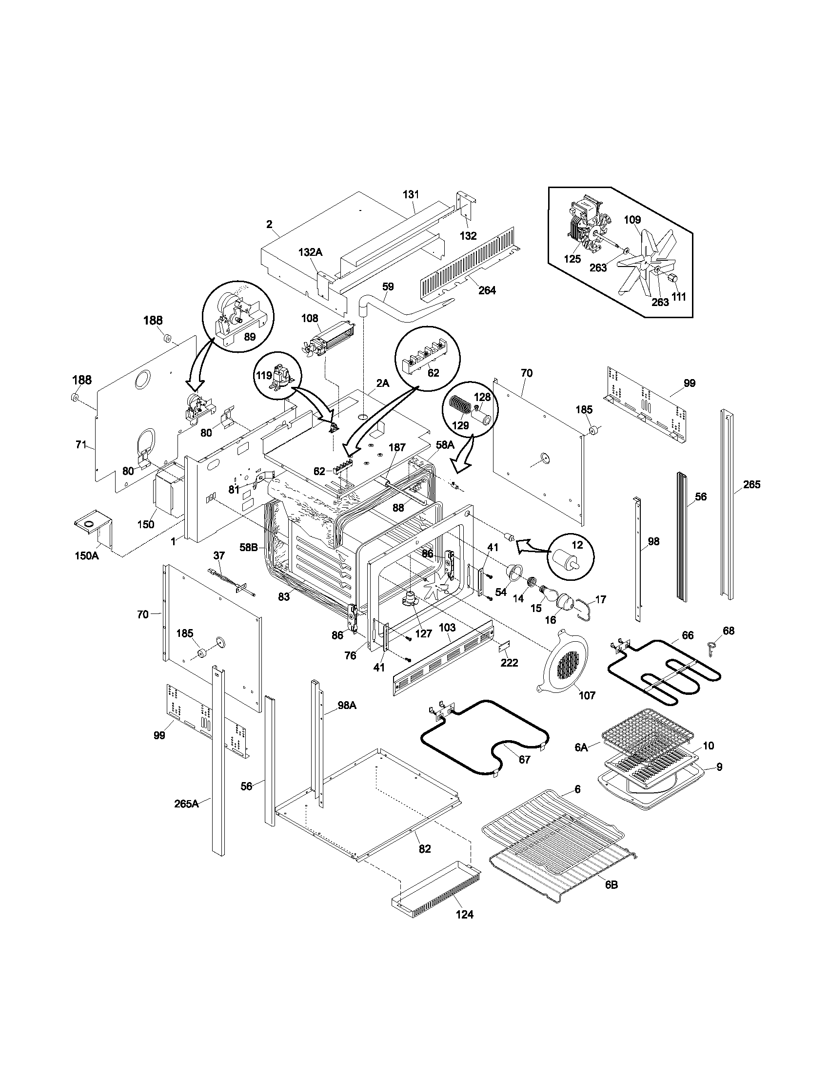 Frigidaire PLEB27S8CCC body diagram