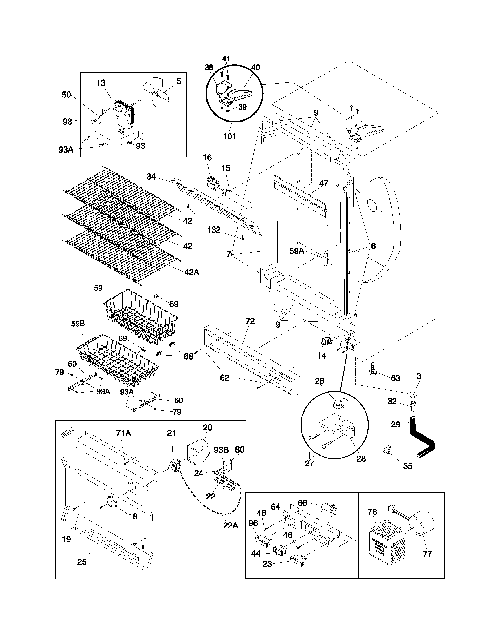 Frigidaire FFU20FC6CW1 cabinet diagram