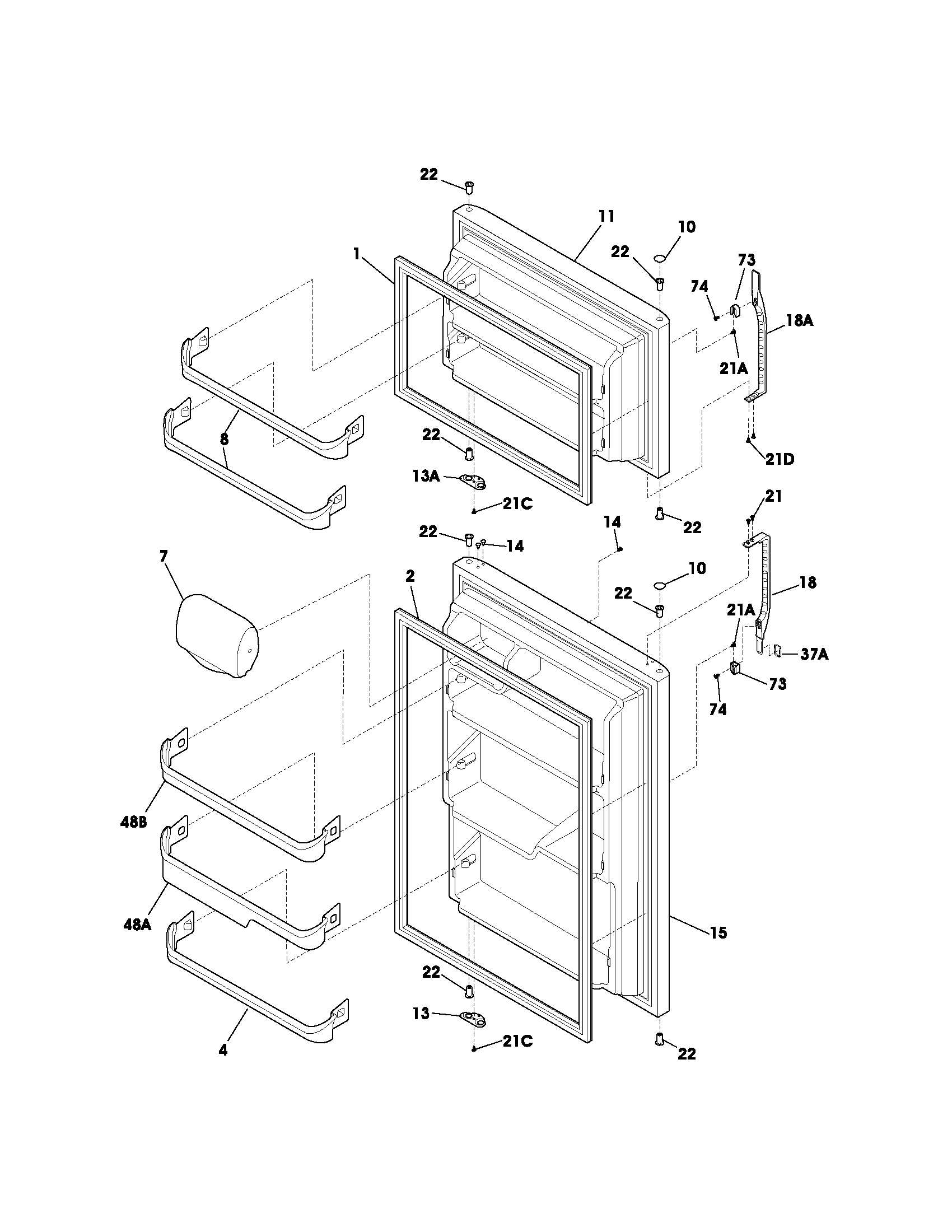 Kenmore 25373752304 door diagram