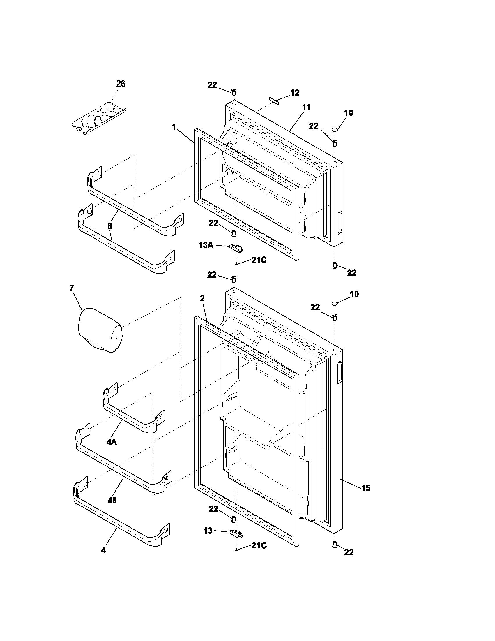 Kenmore 25331424104 door diagram