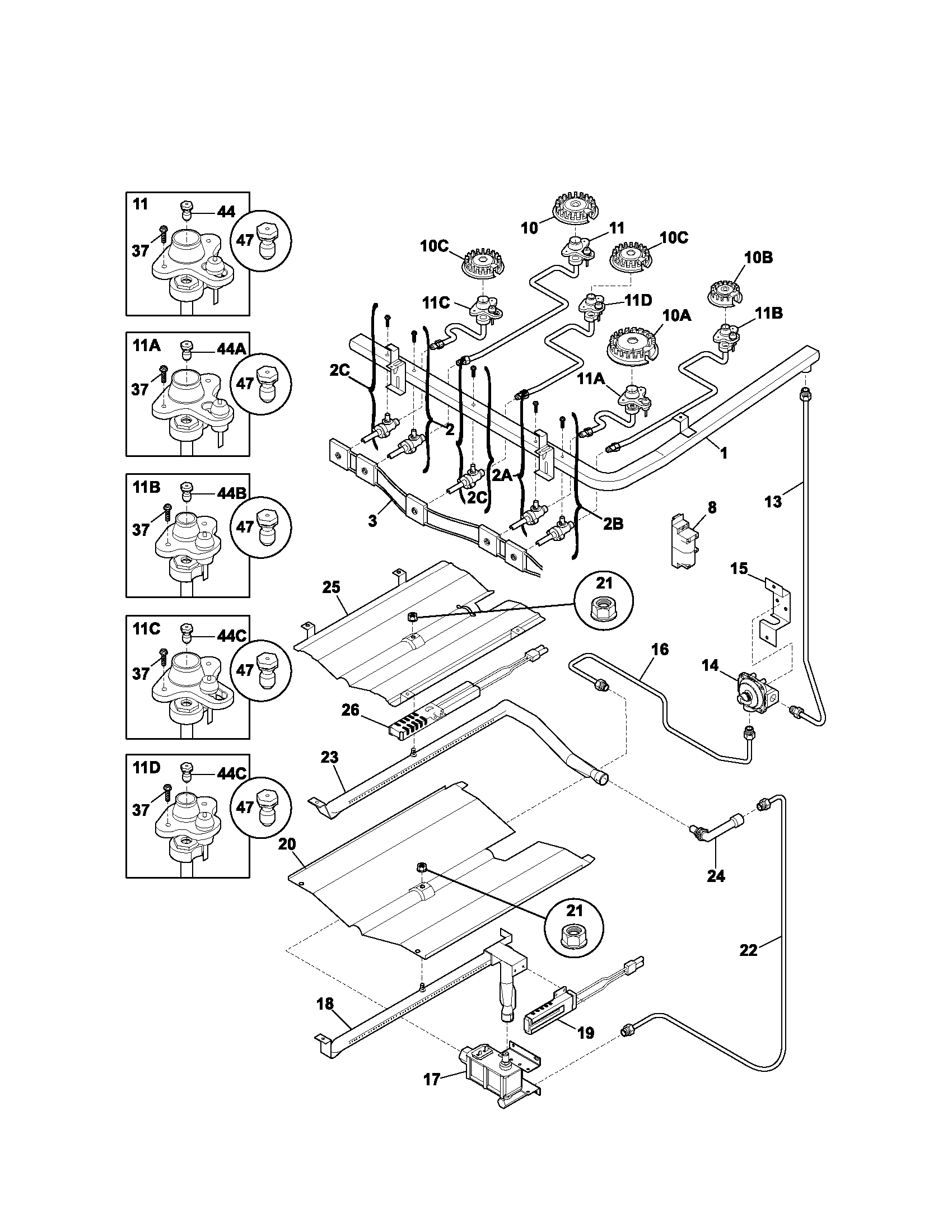 Kenmore 79079212300 burner diagram