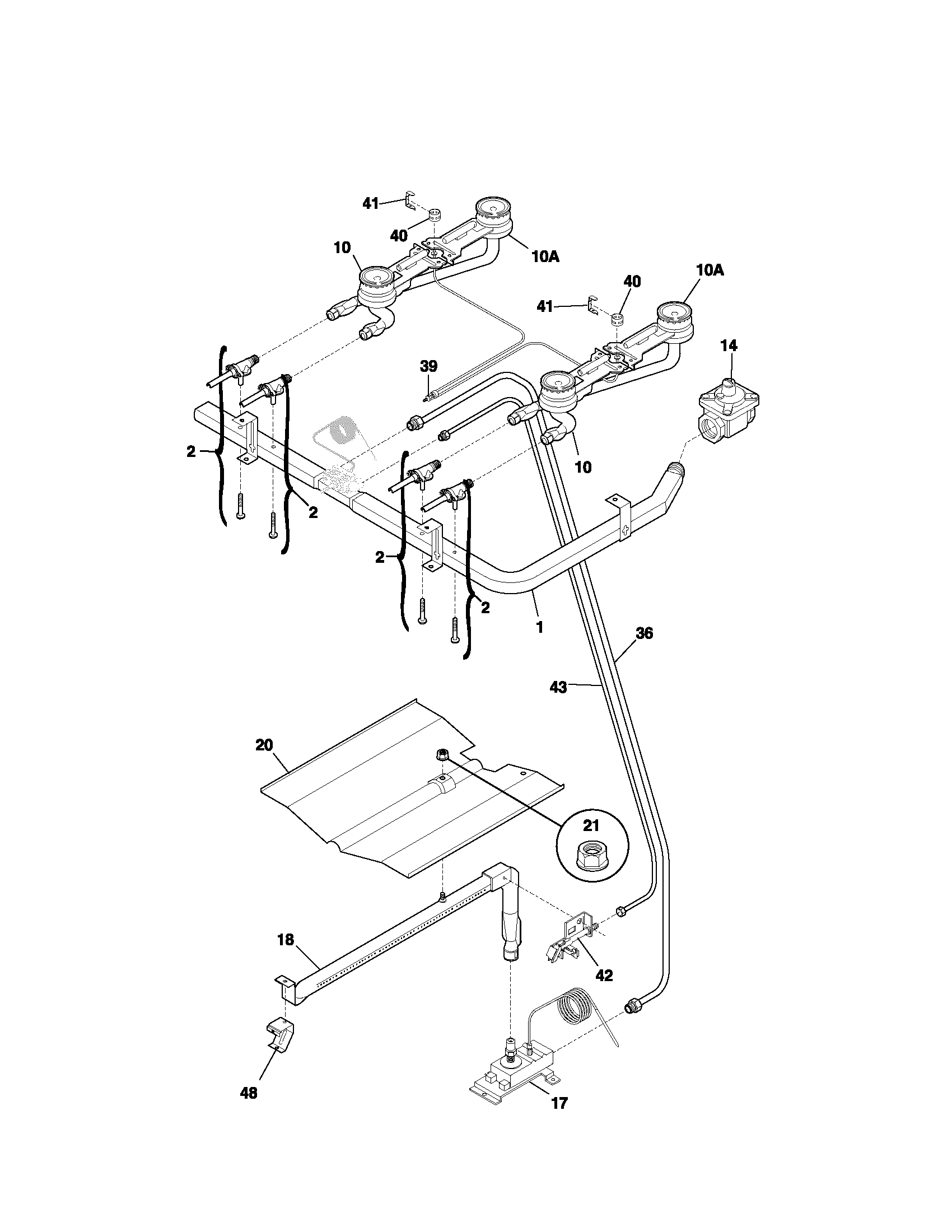 Kenmore 79061301301 burner diagram