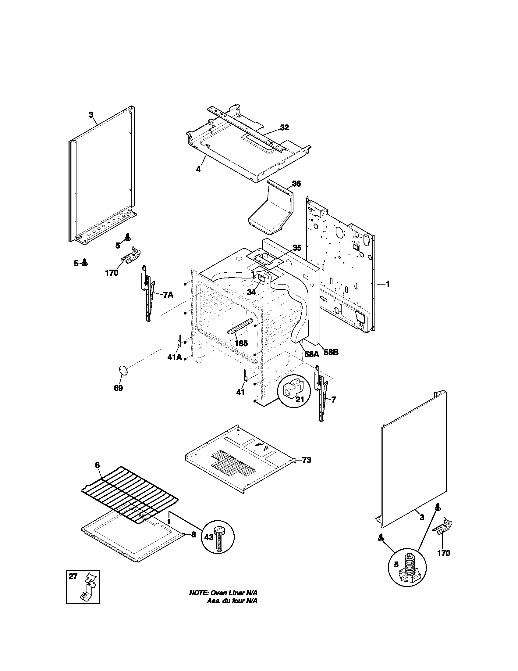Kenmore 79061301301 body diagram