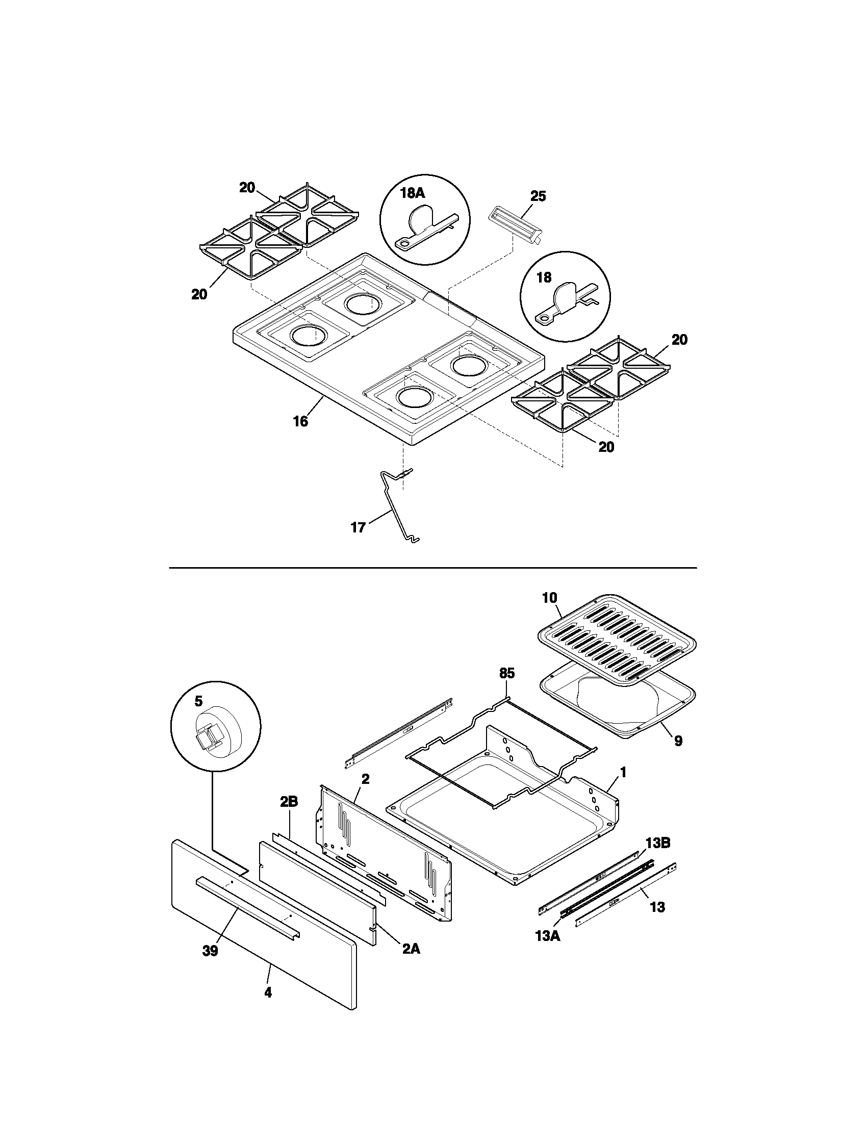 Kenmore 79061301301 top/drawer diagram