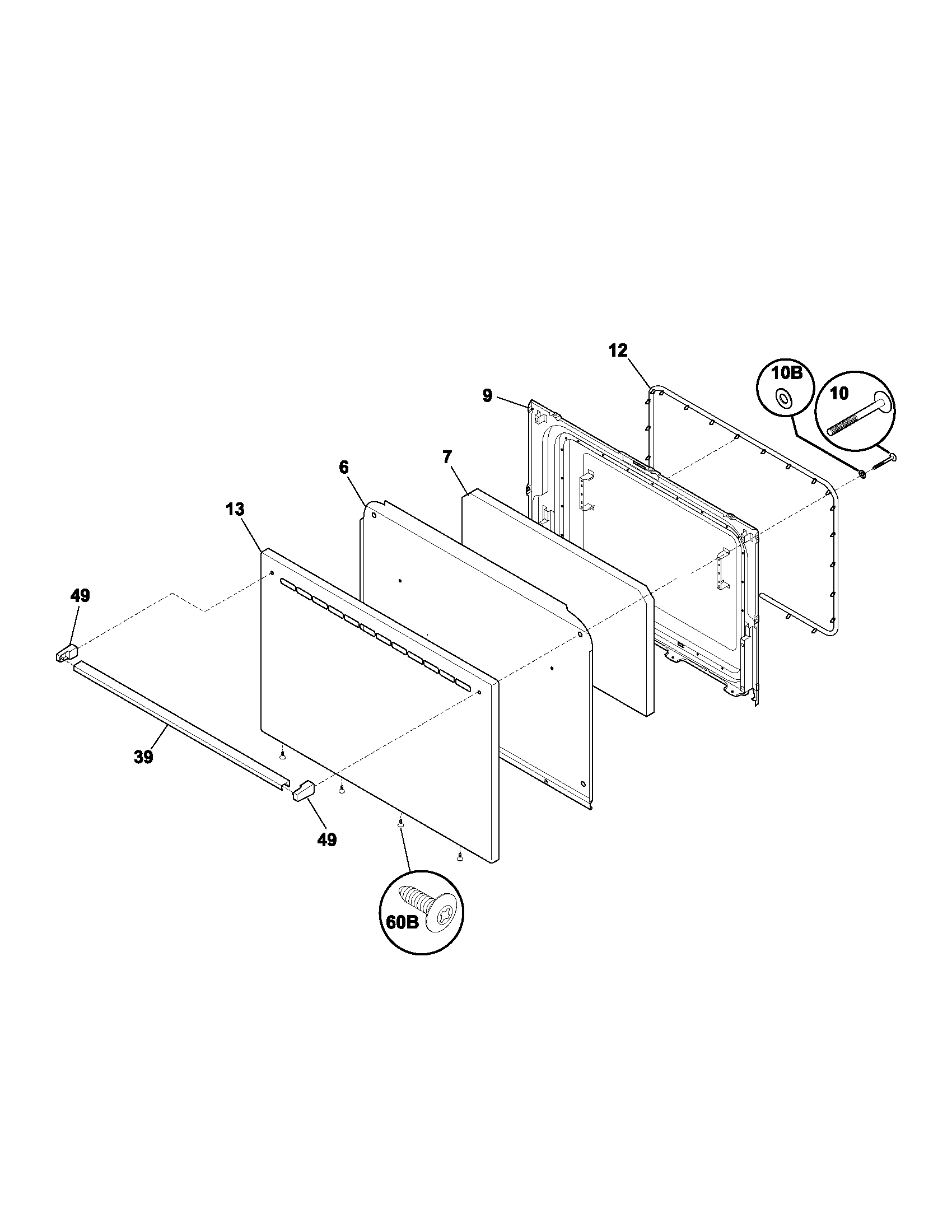 Kenmore 79061301301 door diagram